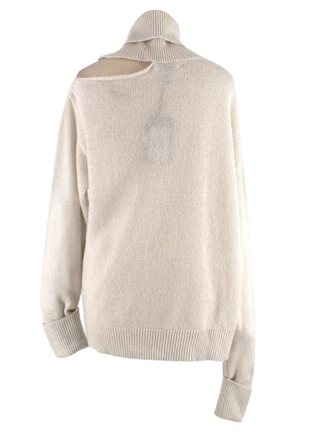 Paige Metallic Cream Raundi Wool Blend Jumper Size M viscose