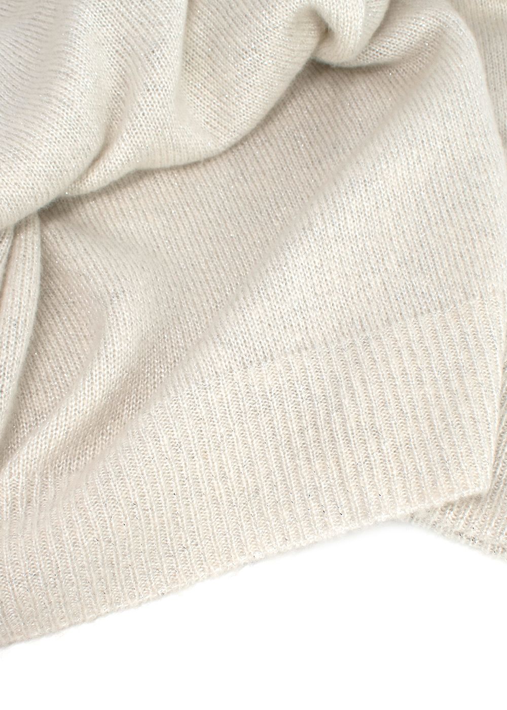 Paige Metallic Cream Raundi Wool Blend Jumper Size M viscose