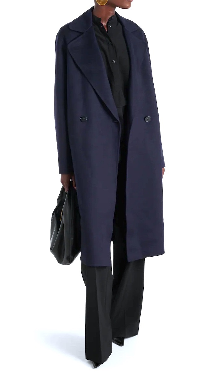 Preowned Stella McCartney Navy Double Breasted Wool Coat Size S