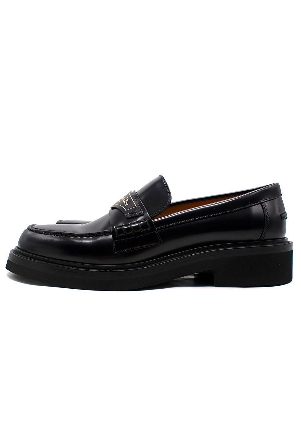 Dior Black 'Boy' Leather Loafers Size 36.5 black brushed calfskin leather