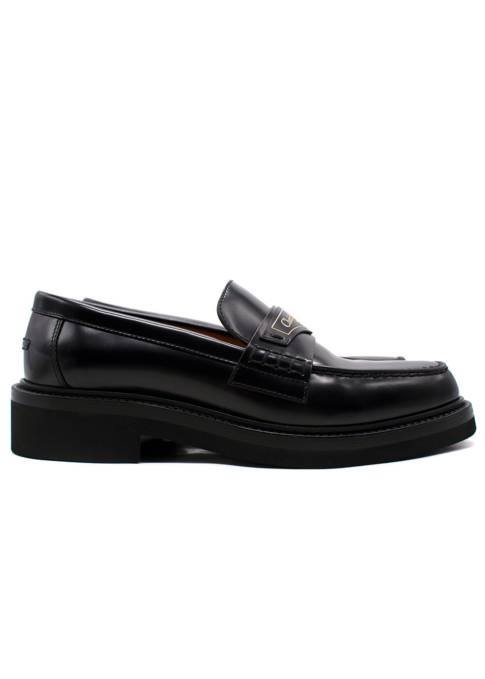 Dior Black 'Boy' Leather Loafers Size 36.5 black brushed calfskin leather