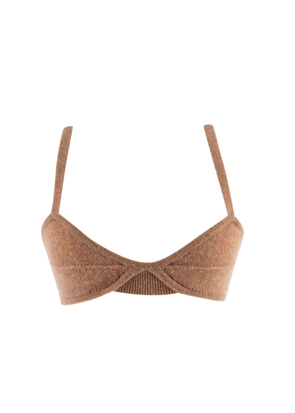 Khaite Eda cashmere soft-cup bra Size S camel