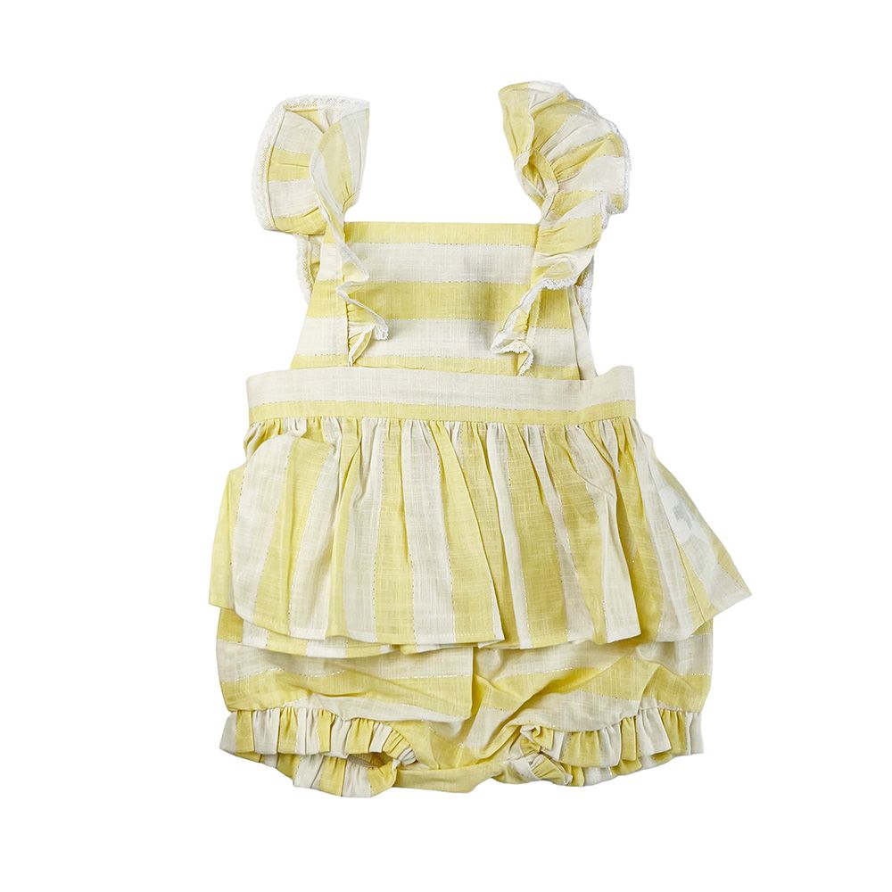 Boys Preowned Tartine et Chocolat Yellow Summer Set Size 3-6 Months Yellow and White cotton