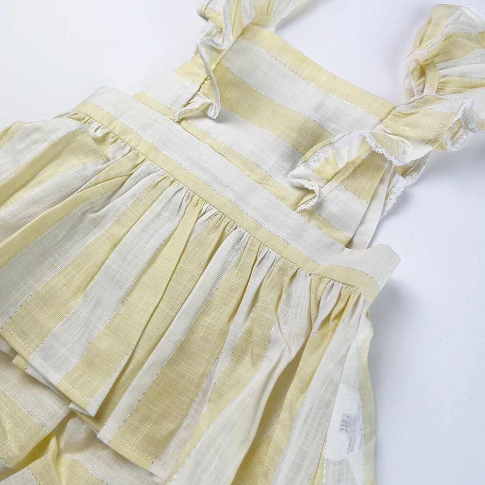 Boys Preowned Tartine et Chocolat Yellow Summer Set Size 3-6 Months Yellow and White cotton