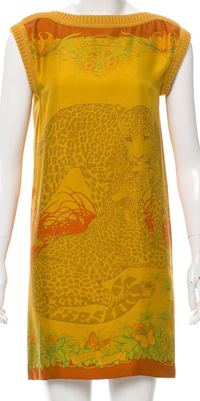 Hermes Jungle Love Printed Silk Mini Dress Size M