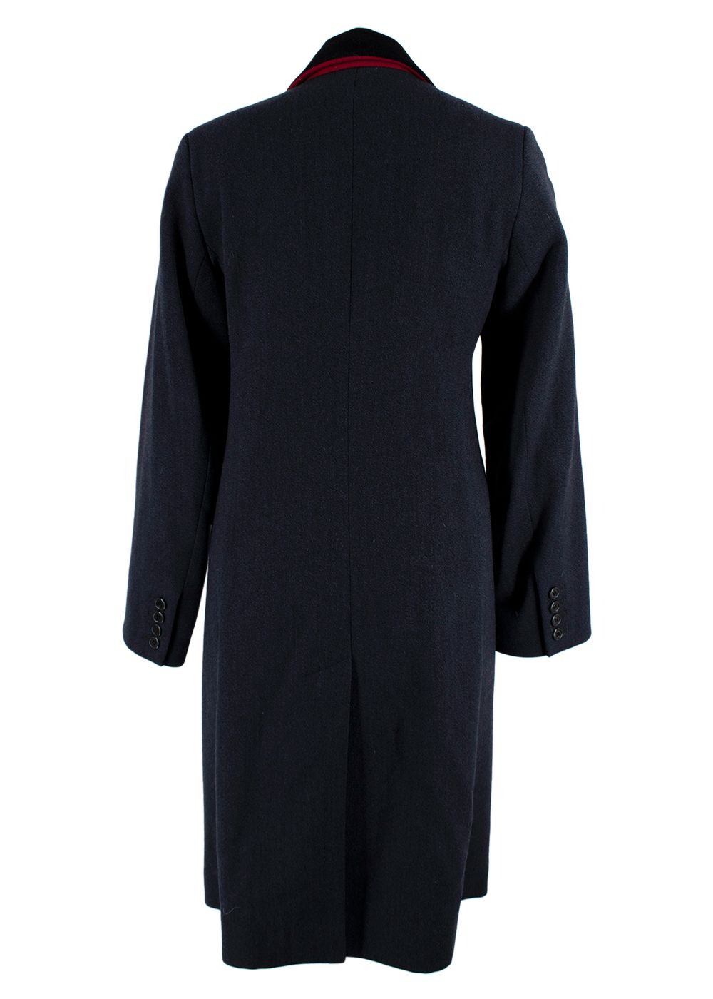 Preowned New  Lingwood x Alex Eagle Navy  Single Breasted Longline Coat Size XXS wool