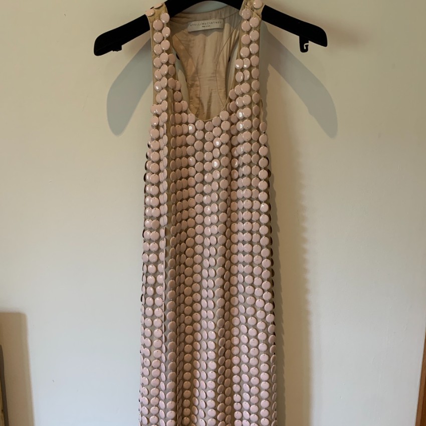 Preowned Stella McCartney Pink Button Detail Dress Size M cotton