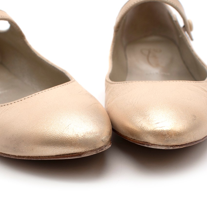 Boys Preowned Bonpoint Vanilla Caprin Leather Mary-Jane Shoes Size 6 Years + Beige/Nude