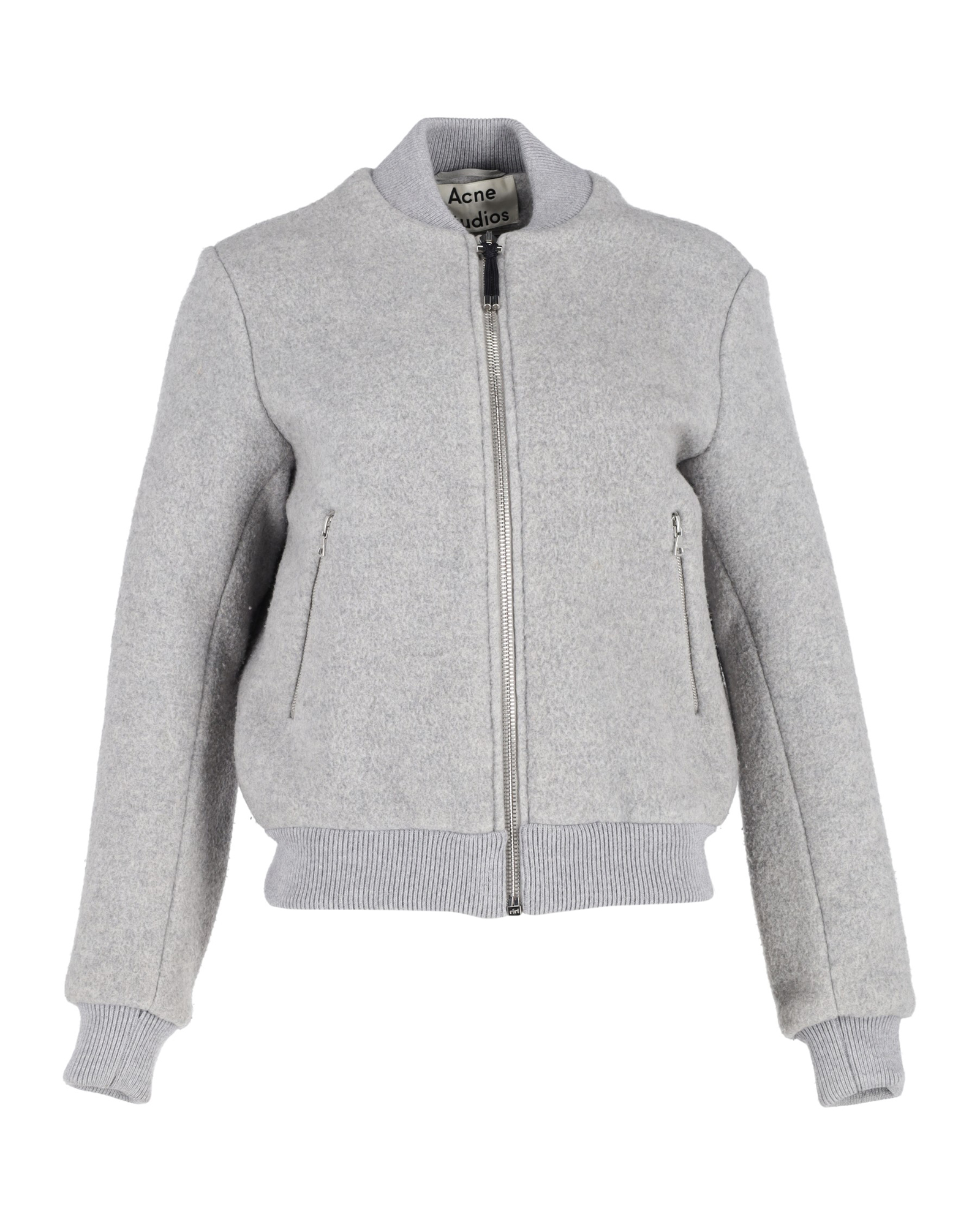 Preowned Acne Studios Grey Azura Bomber Jacket Size XXS grey | grey wool/hair