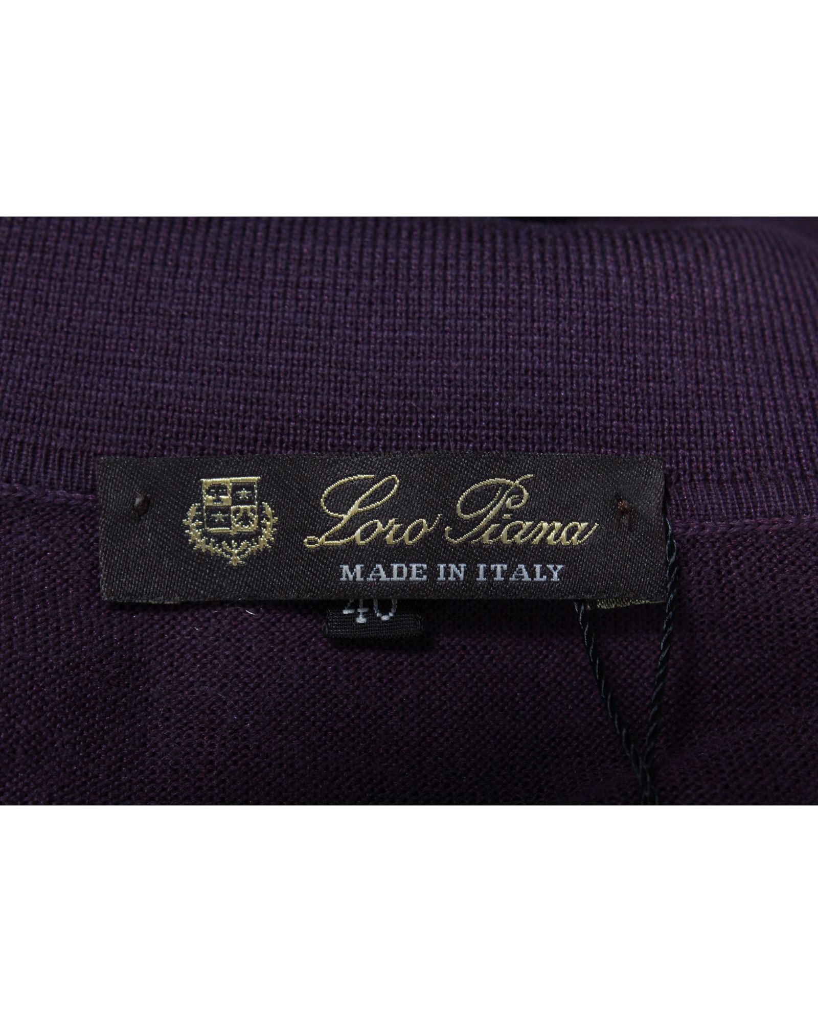 Loro Piana Deep Purple Knit Polo Shirt Size XS