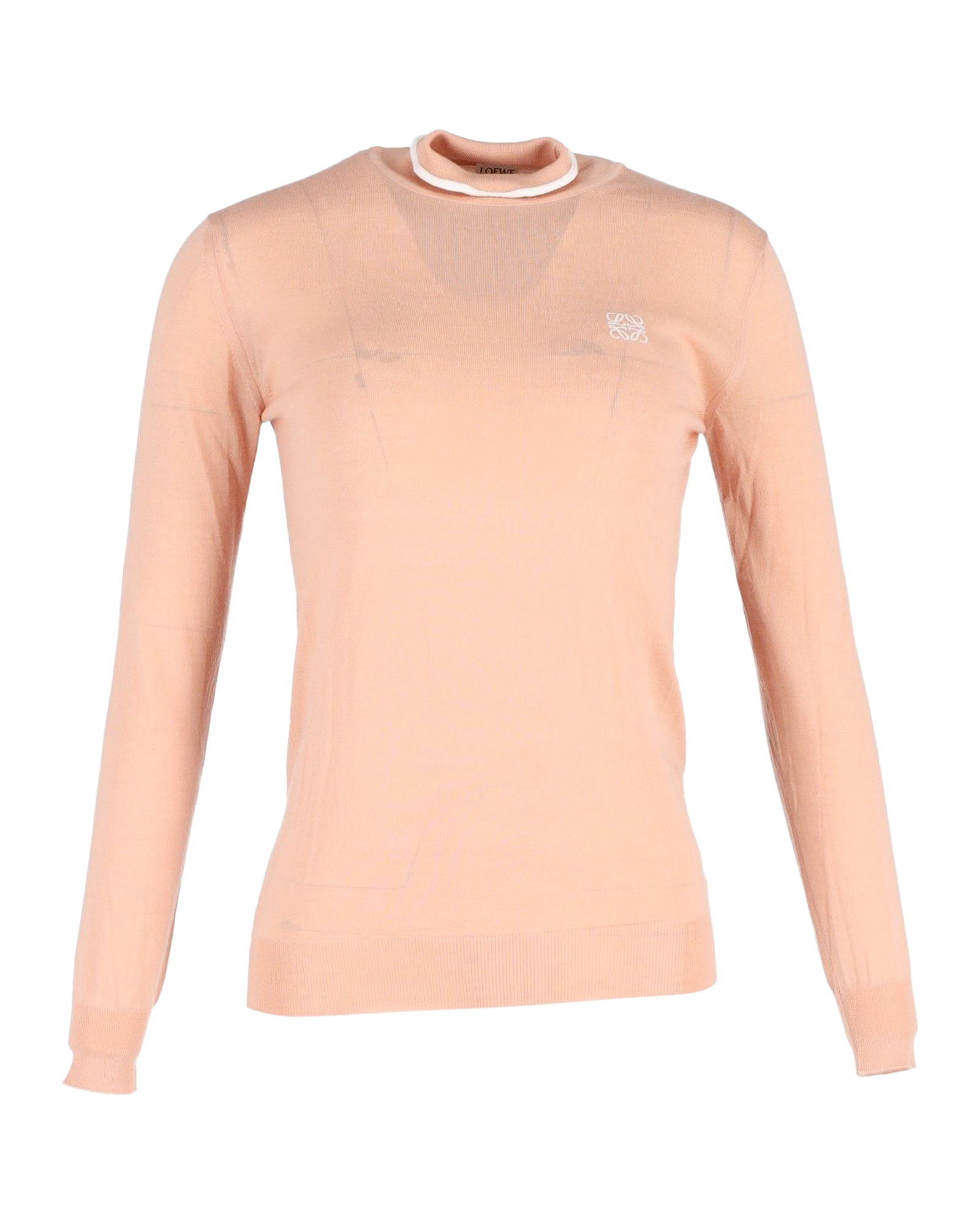 Preowned Loewe Peach Turtleneck Wool Jumper Size S pink wool/hair