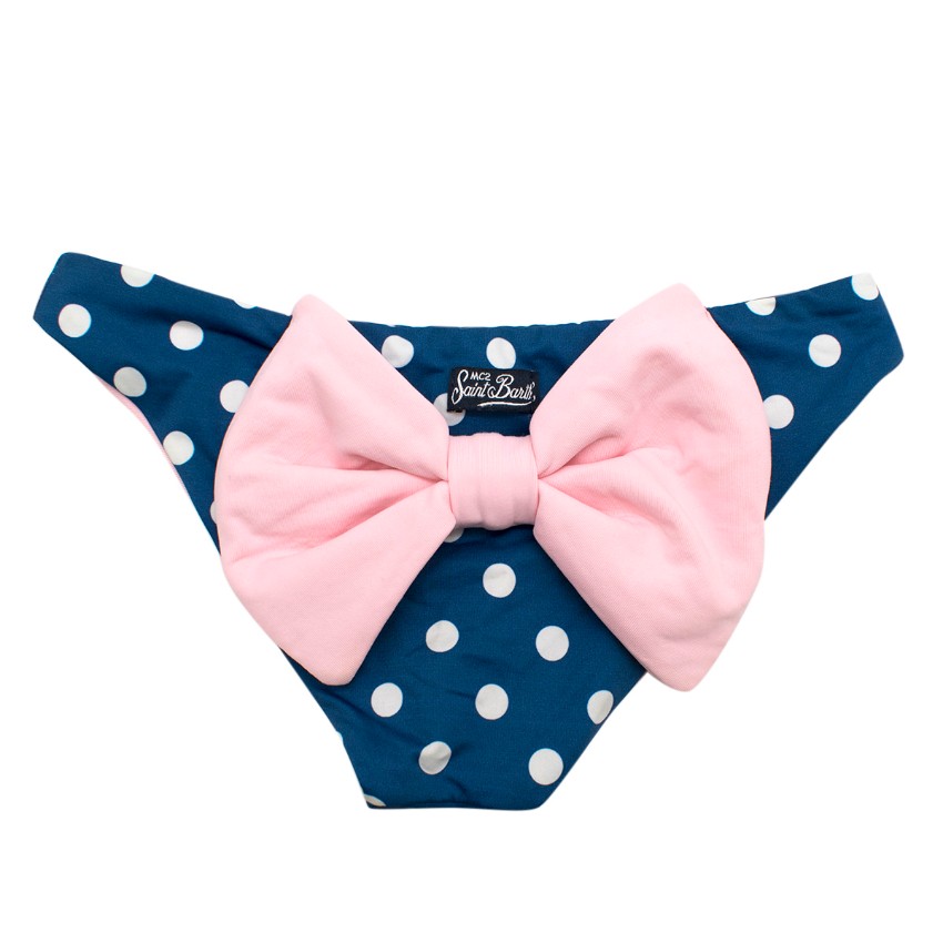 Boys Preowned MC2 Saint Bath Girls 4Y Polka dot Bow Bikini Bottom Size 4 Years Floral / Patterned polyamid/elastan