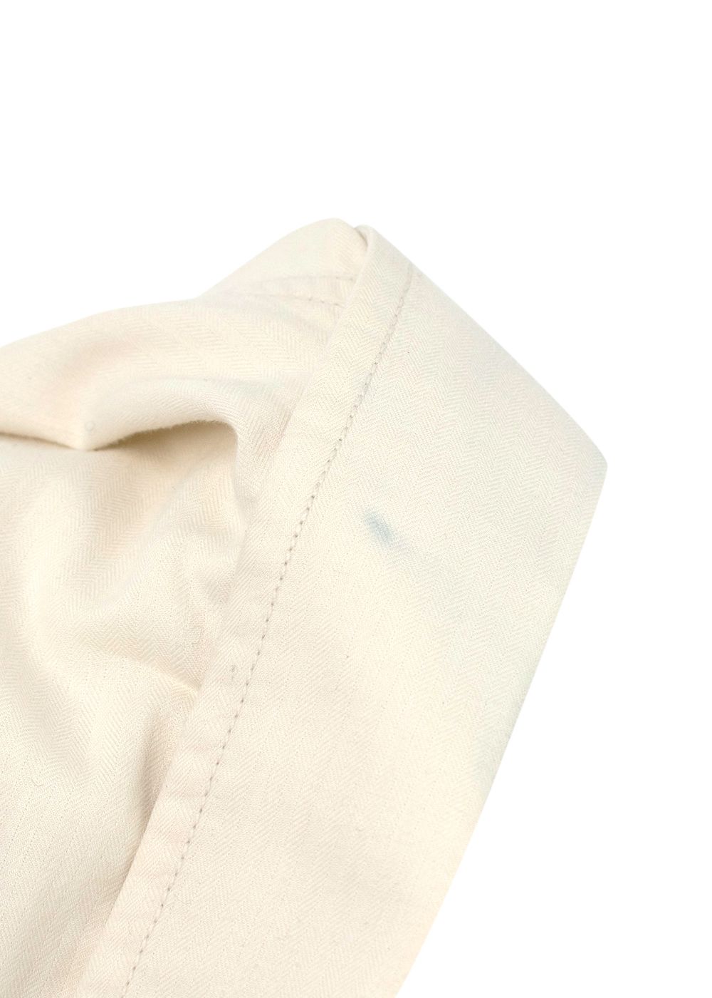 Men's Preowned Brunello Cucinelli Cream Button-down Cotton Shirt Size M