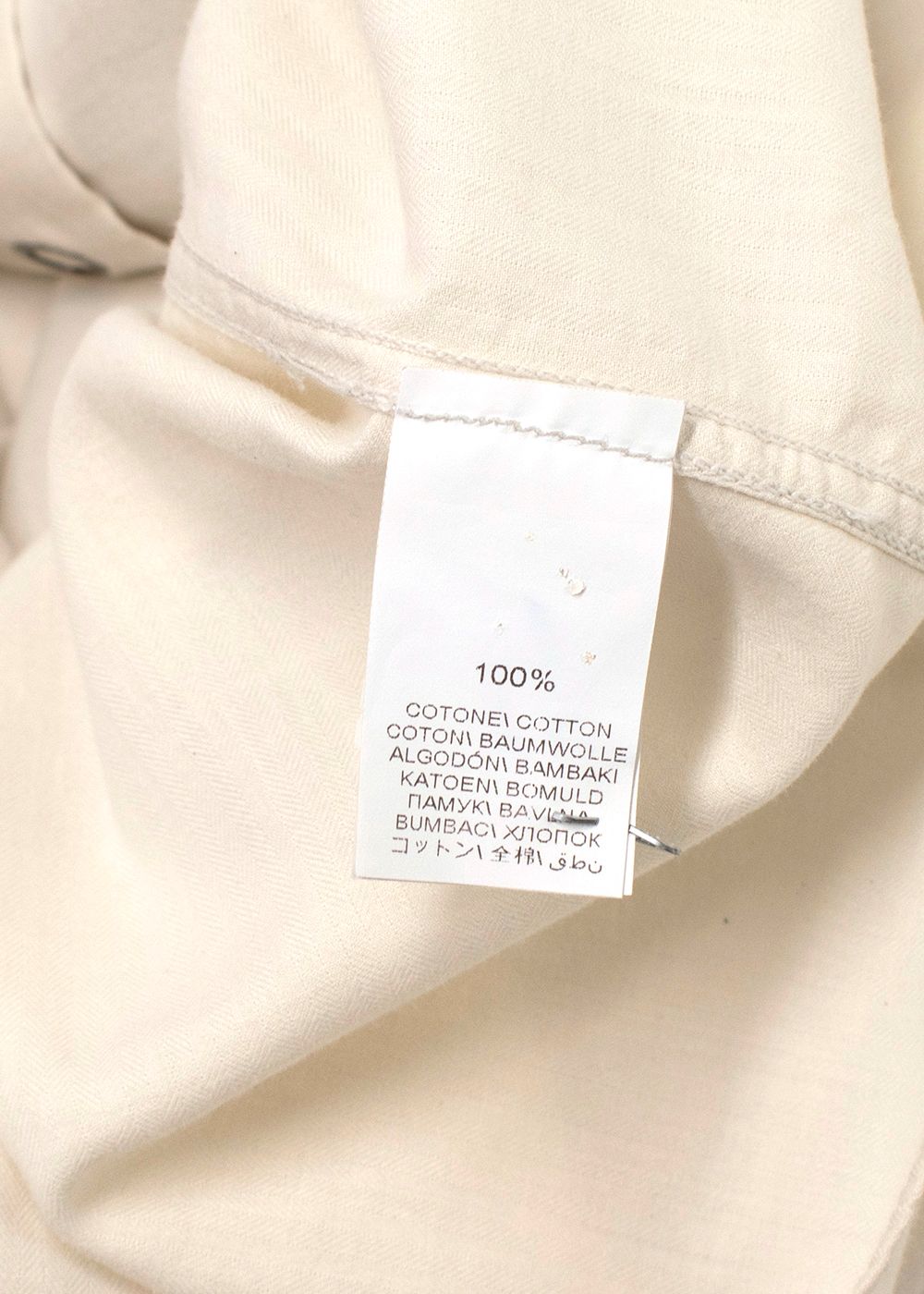 Men's Preowned Brunello Cucinelli Cream Button-down Cotton Shirt Size M