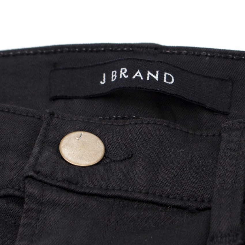 Preowned J Brand Alana Black Distressed Fray Hem Skinny Jeans Size 24/61 cotton