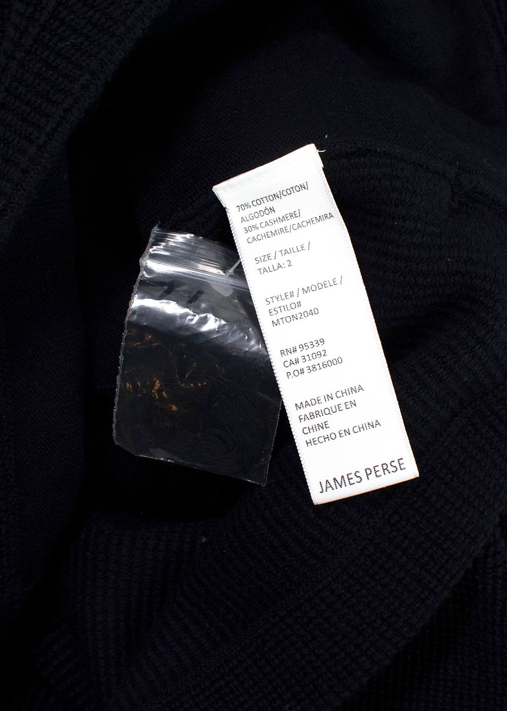 Men's James Perse Cashmere Blend Navy Estilo Jacket Size XS cotton/cashmere