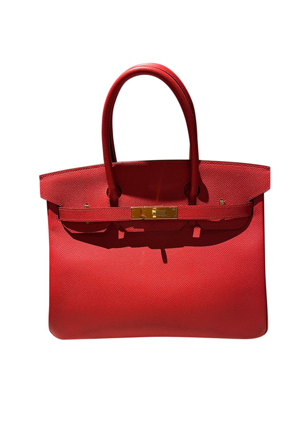 Hermes Birkin 30 Retourne in Rouge Tomate Epsom Leather with Gold Hardware Red