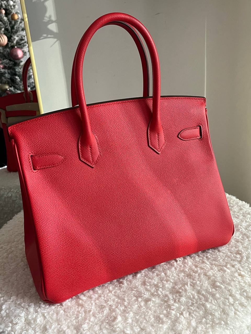 Hermes Birkin 30 Retourne in Rouge Tomate Epsom Leather with Gold Hardware Red