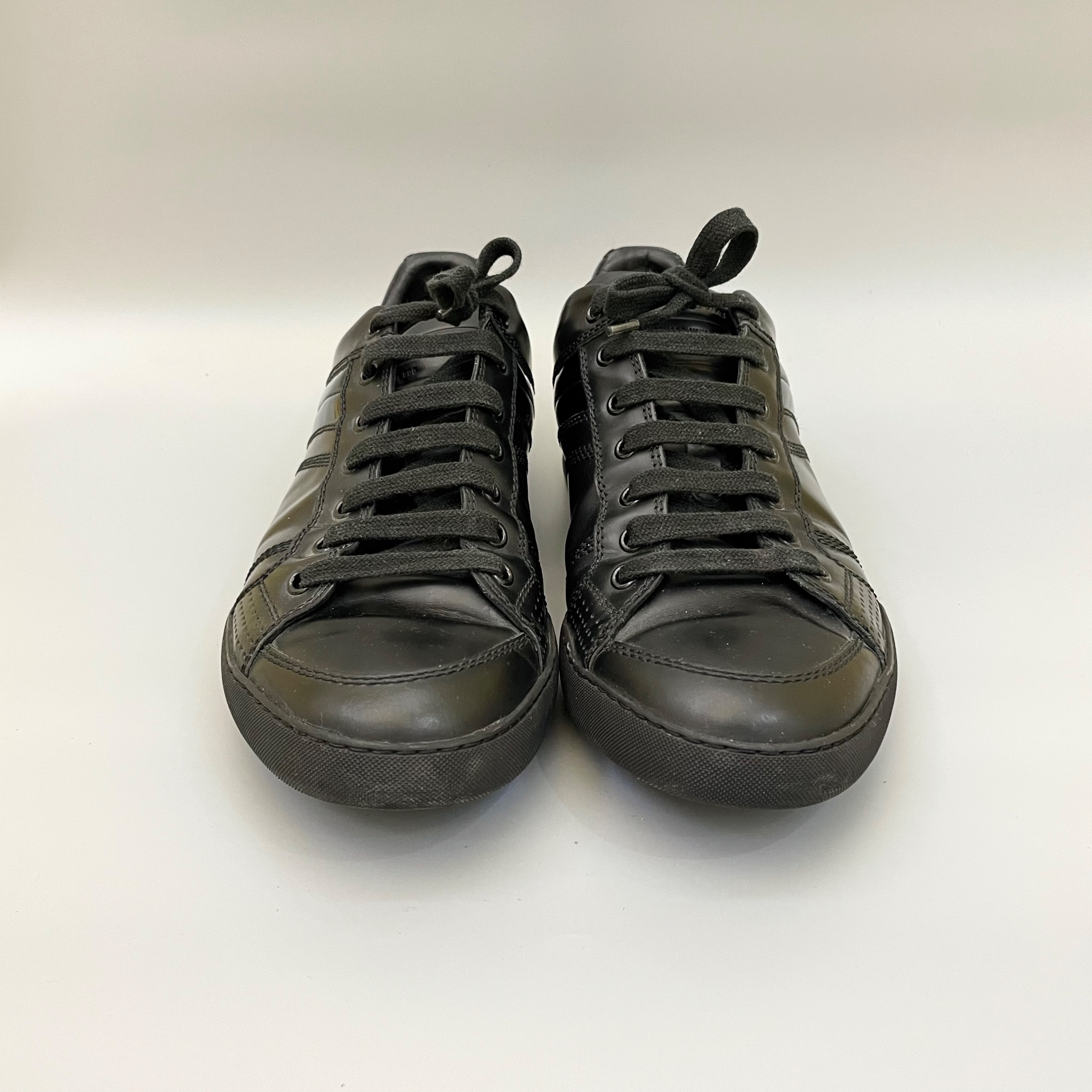 Men's Preowned Dior Black Leather B18 Low Sneakers Size 43