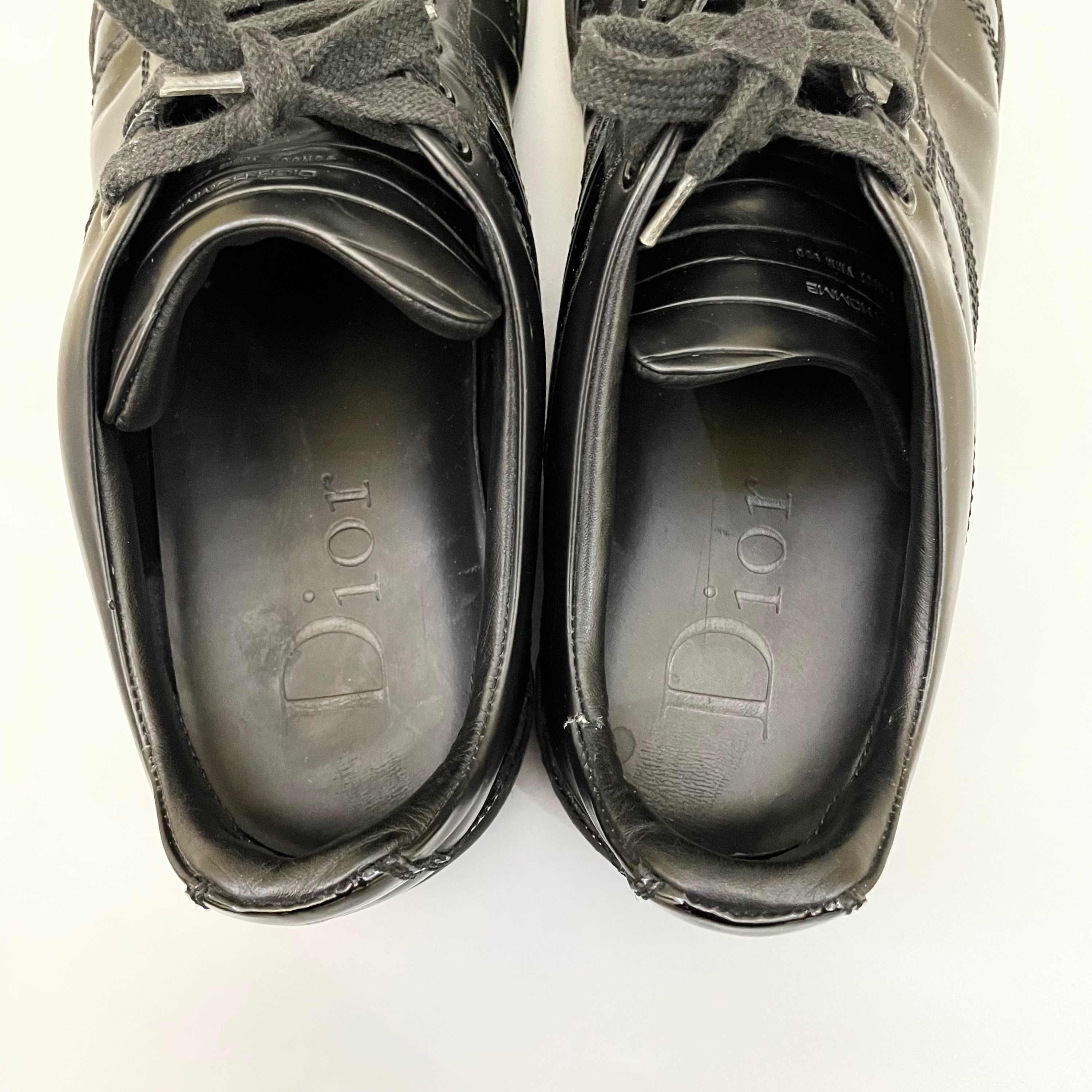 Men's Preowned Dior Black Leather B18 Low Sneakers Size 43