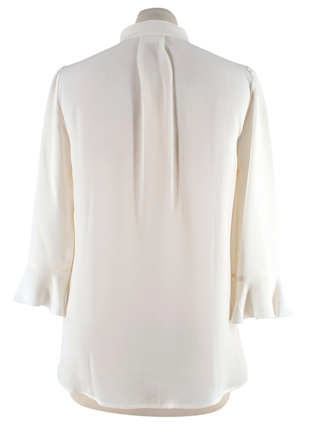 Pom Lampson Ivory Luxe Silk Blouse Size XS