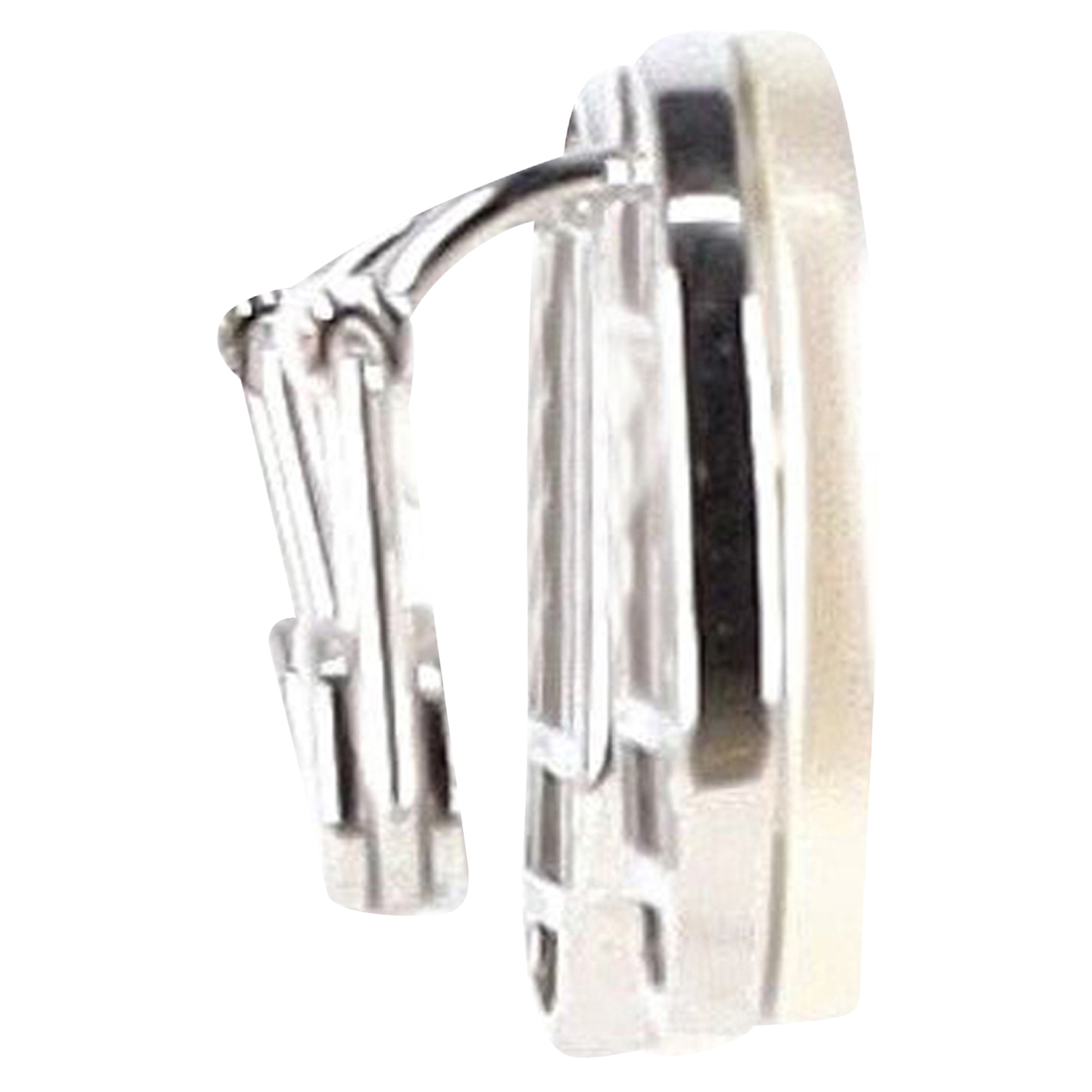 Preowned Christian Dior Sterling Silver Clip-On Earrings metallic | silver metal/sterling silver