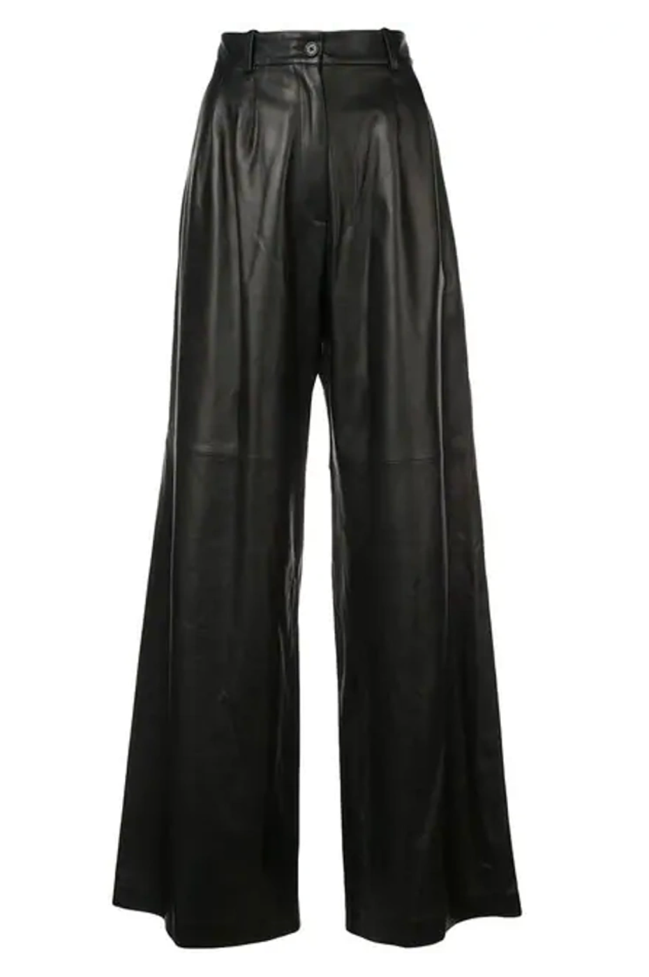 Preowned Nili Lotan Nico Wide-leg Leather Trousers Size XS Black lambskin