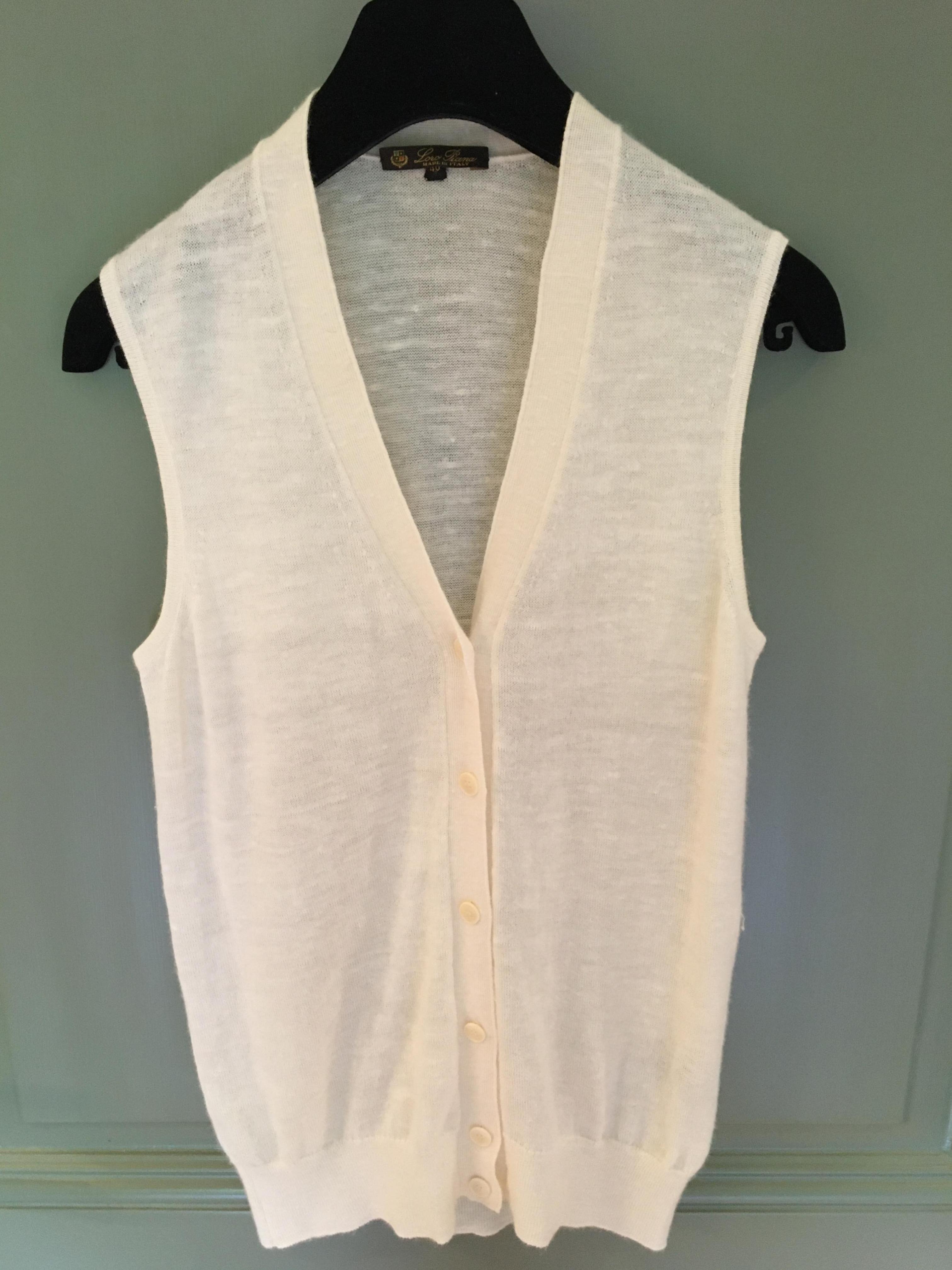 Preowned Loro Piana Off-White Cashmere  Silk Twinset Size XS White