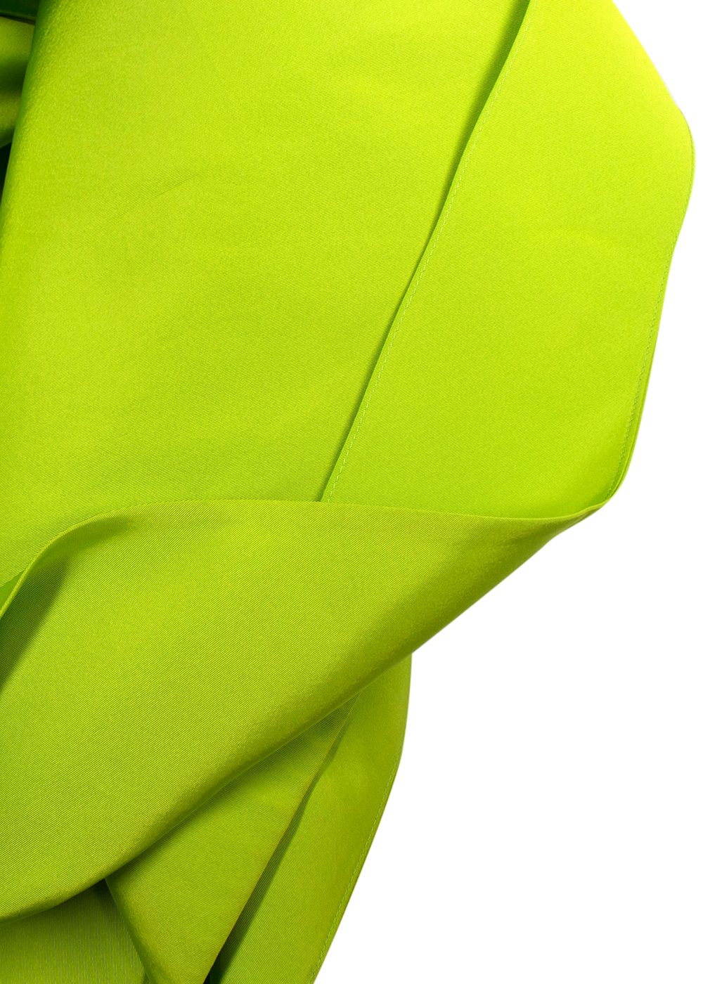 Valentino Lime Green Silk Faille Puff-Sleeve Off-The-Shoulder Gown Size S