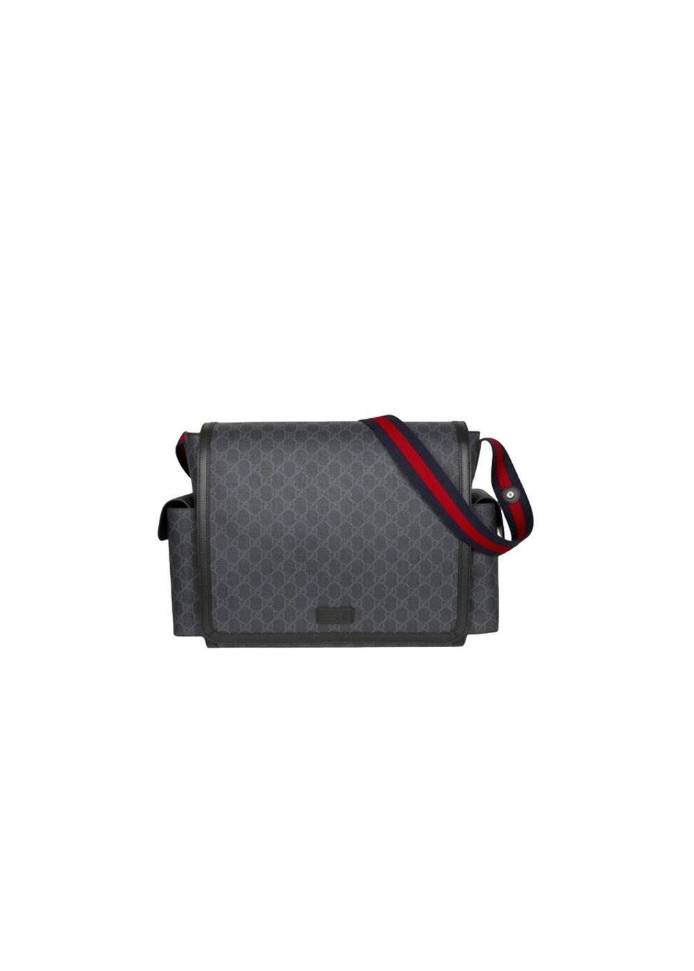 Preowned Gucci Black GG Monogram Canvas Changing Bag black/grey gg supreme canvas/nylon lining