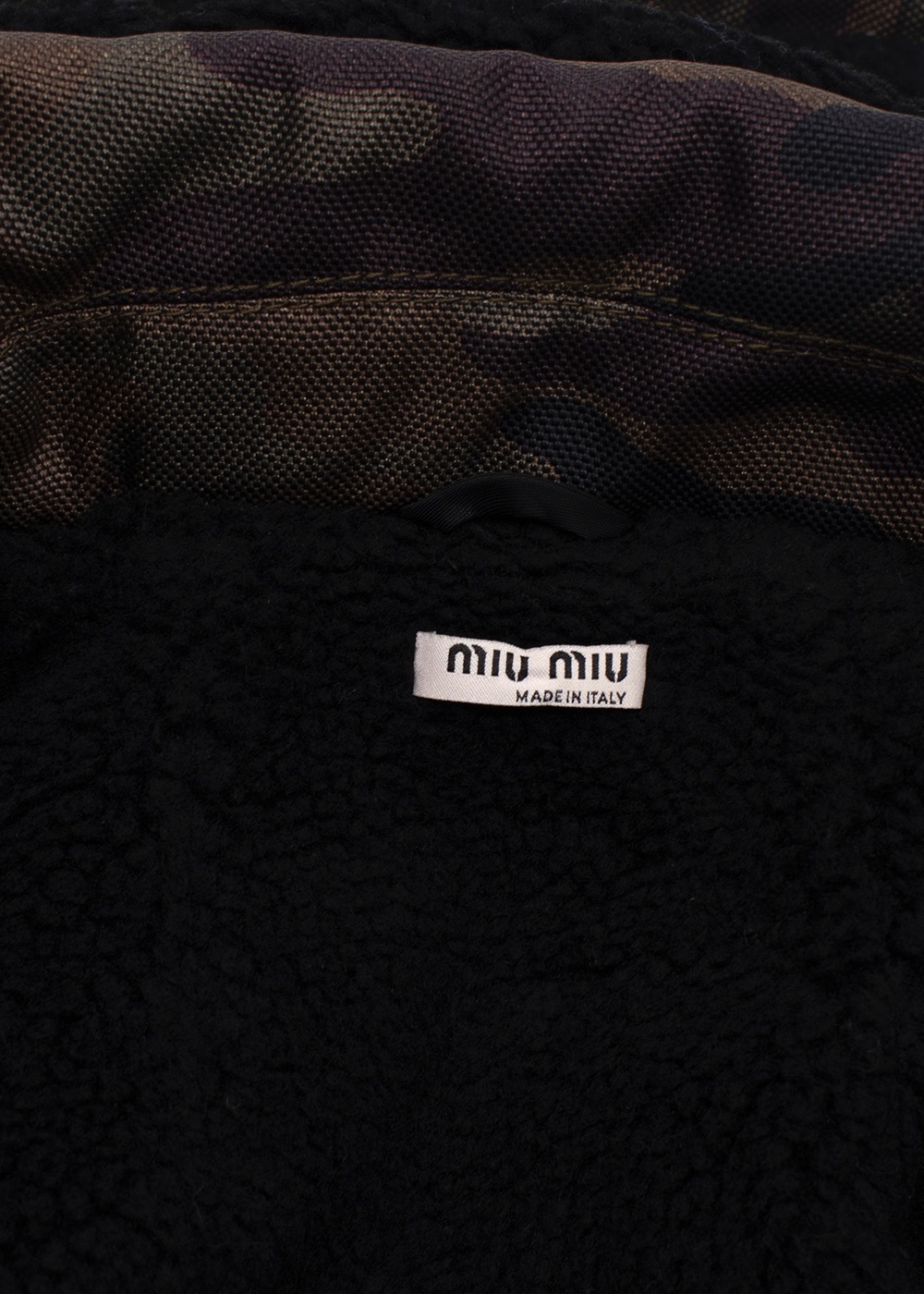 Miu Miu Camouflage Cinched Waist Parka Size XXS polyester