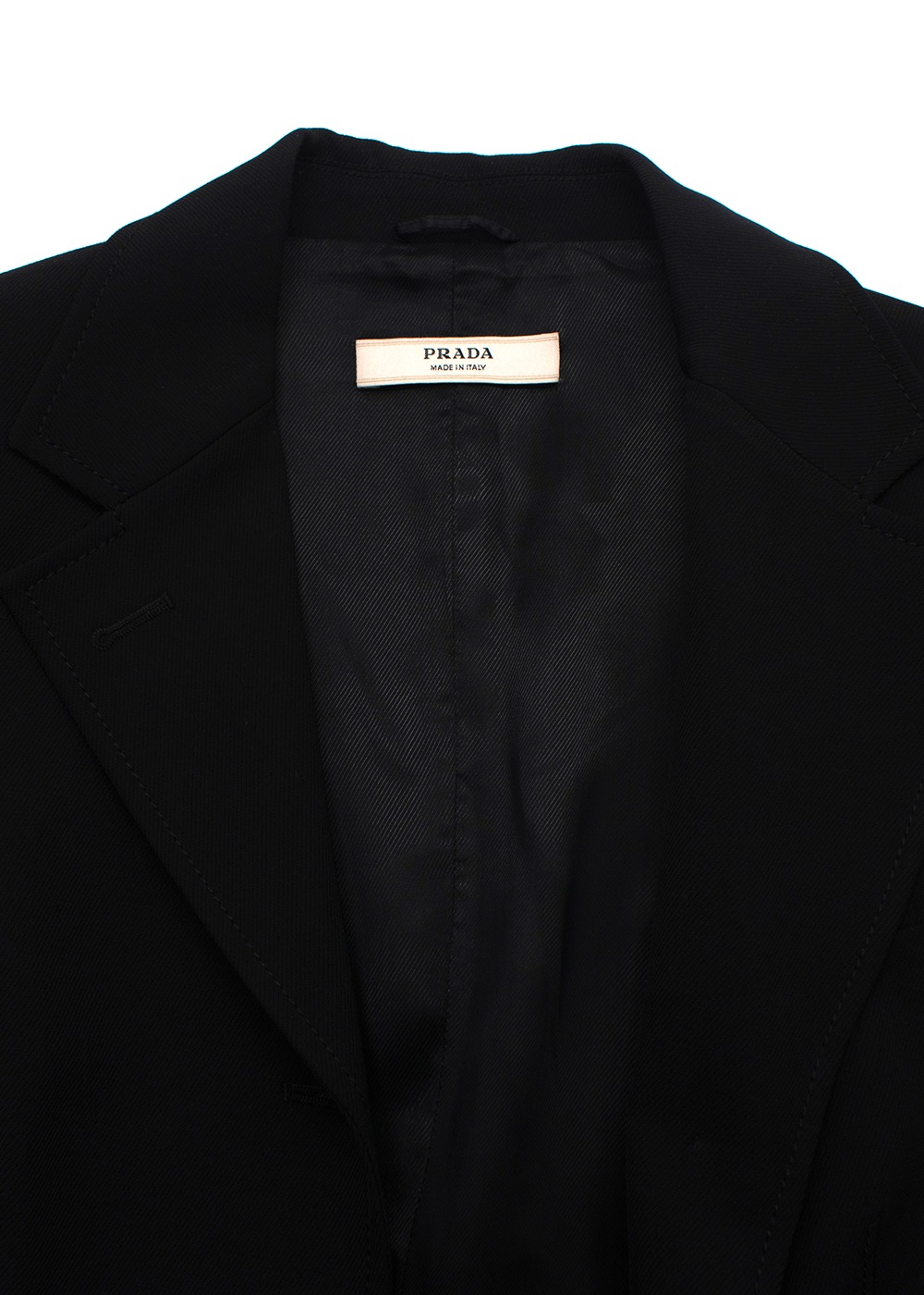 Prada Black Longline Single Breasted Blazer Size XS virgin wool/nylon/other fibres