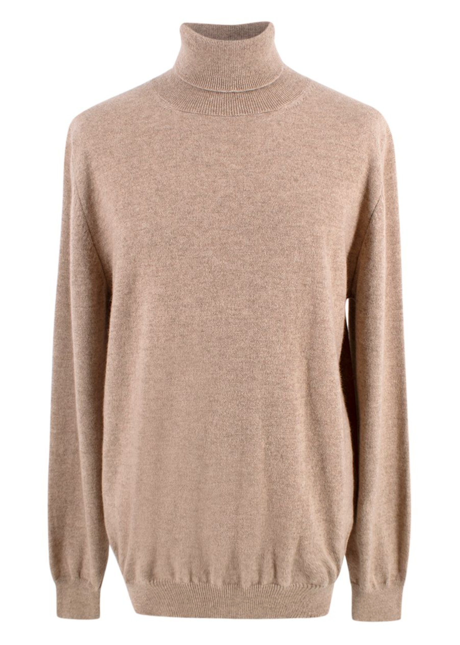 Men's Luca Faloni Beige Cashmere Turtleneck Jumper Size L Sandstone Beige