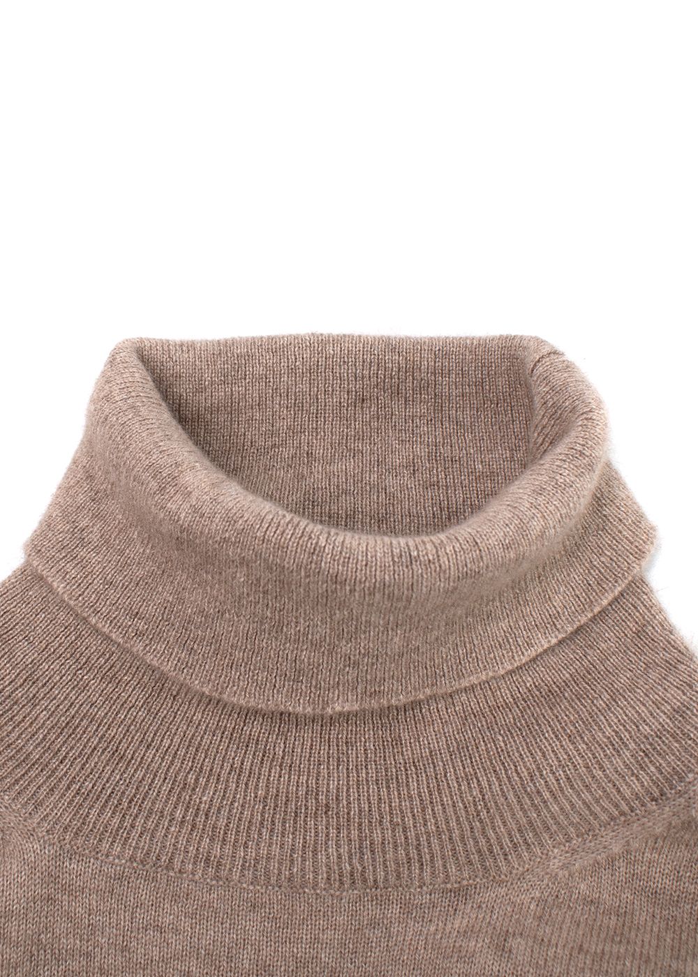 Men's Luca Faloni Beige Cashmere Turtleneck Jumper Size L Sandstone Beige