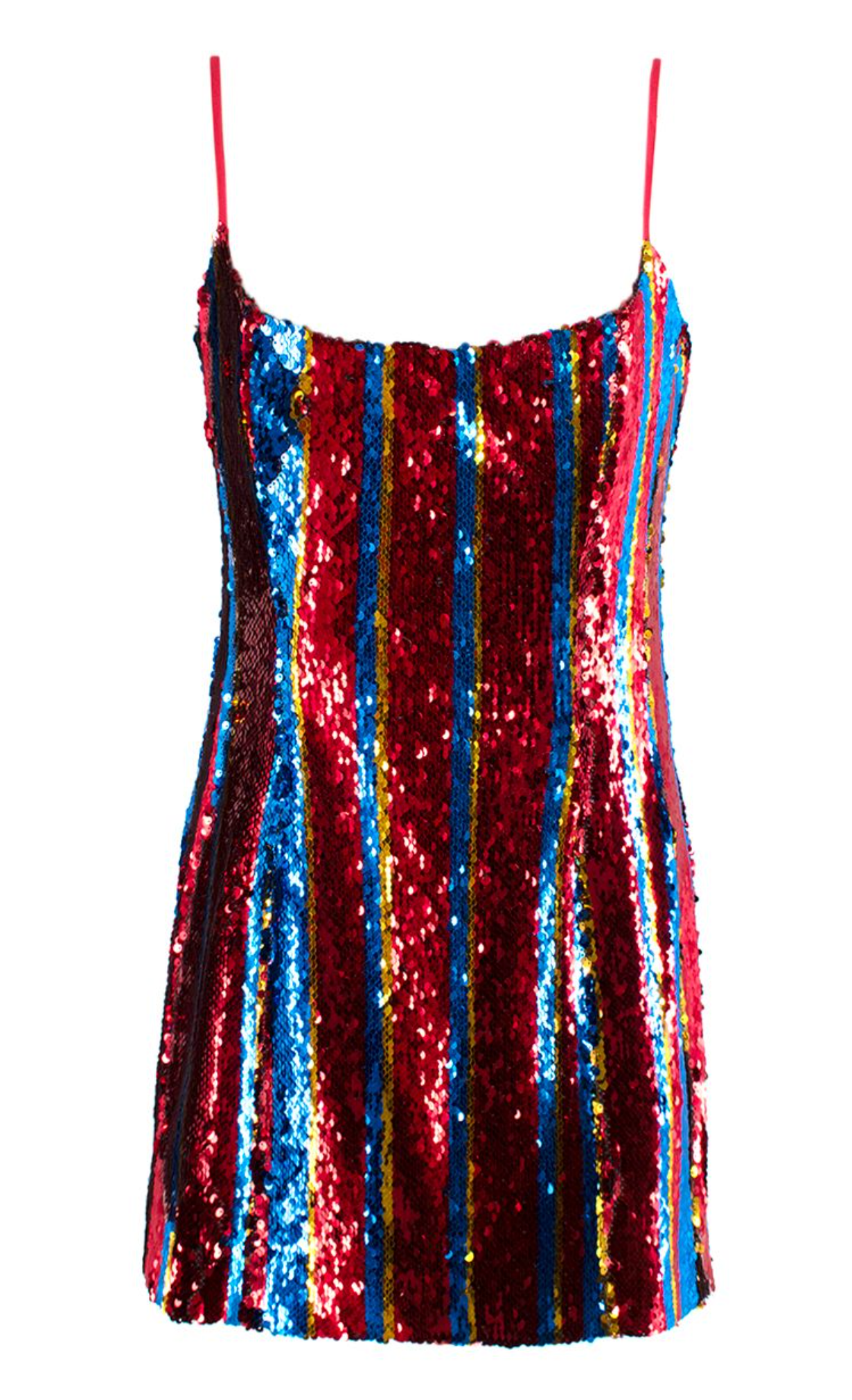 Halpern Red Striped Sequin Mini Dress Size XS Multi polyester