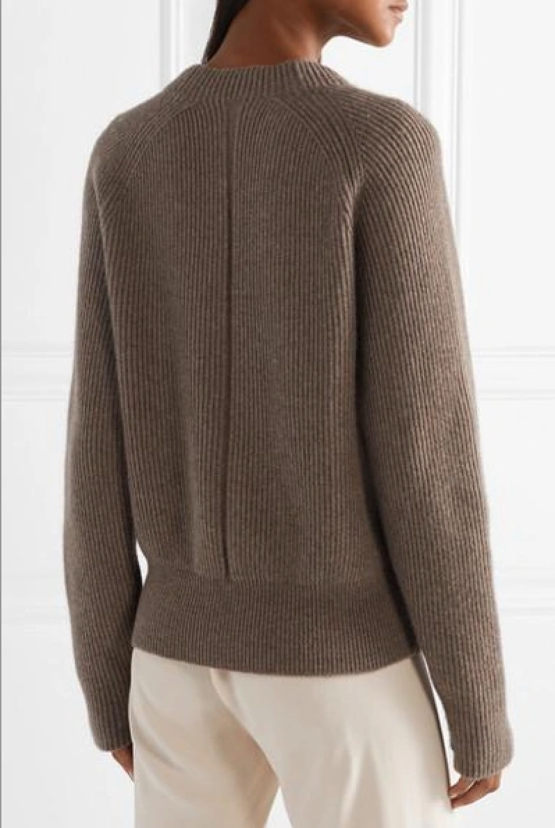 Preowned The Row Beige Ribbed Bowie Cashmere Jumper Size M Brown