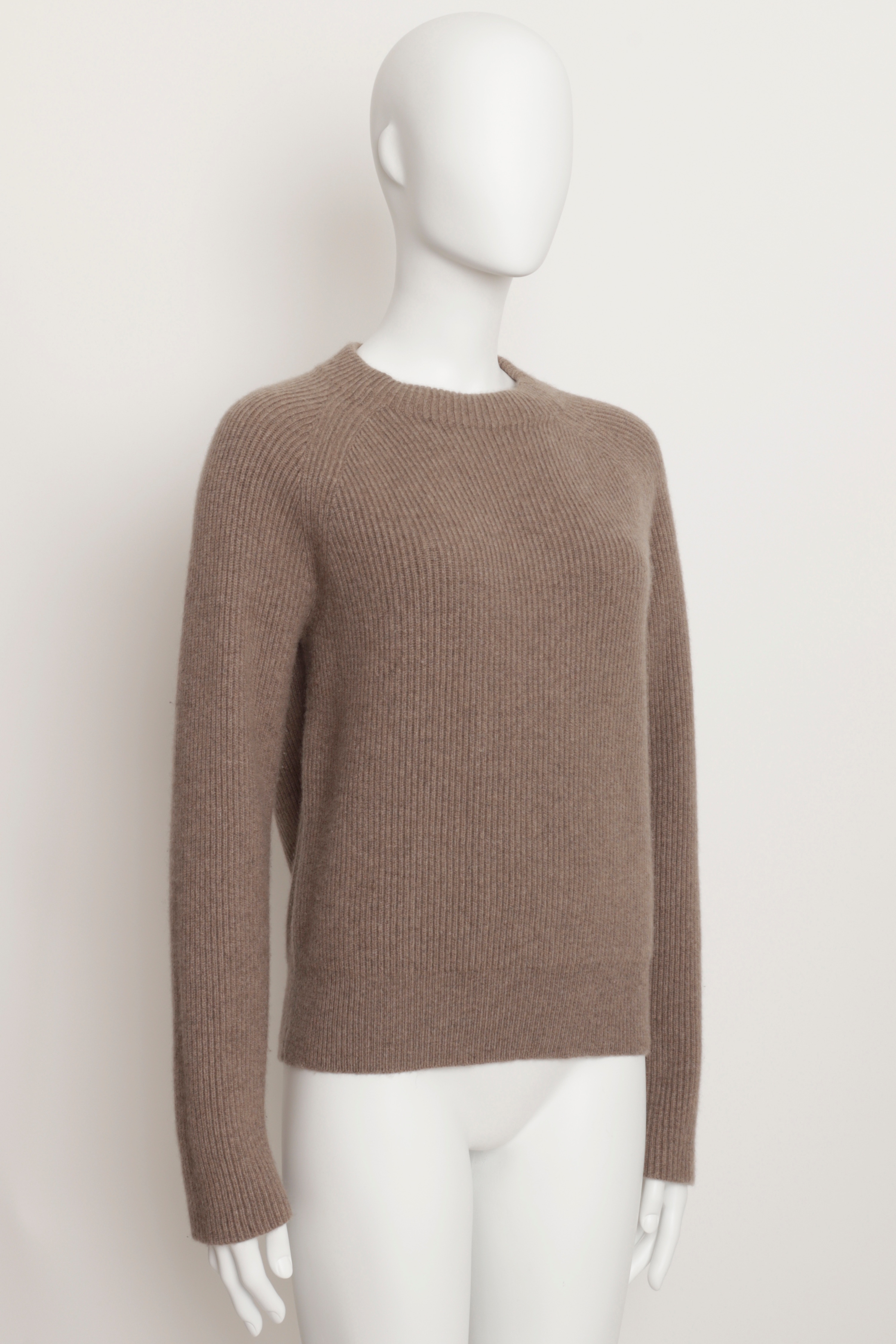 Preowned The Row Beige Ribbed Bowie Cashmere Jumper Size M Brown