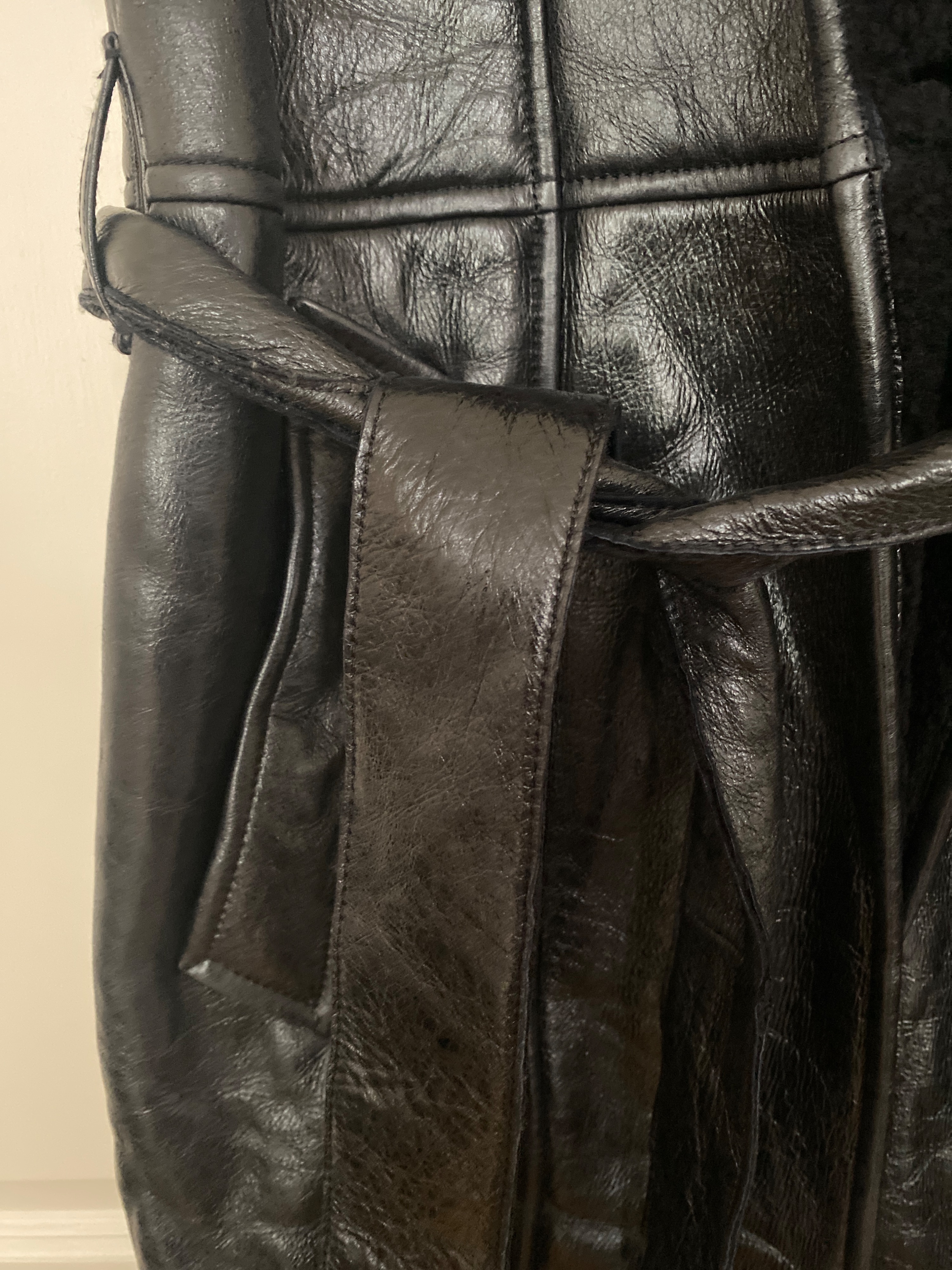 Joseph Jae Merino Teddy Sheepskin Jacket Size S Black leather