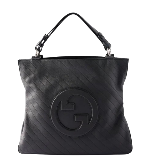 Gucci Black Blondie GG Leather Tote Bag