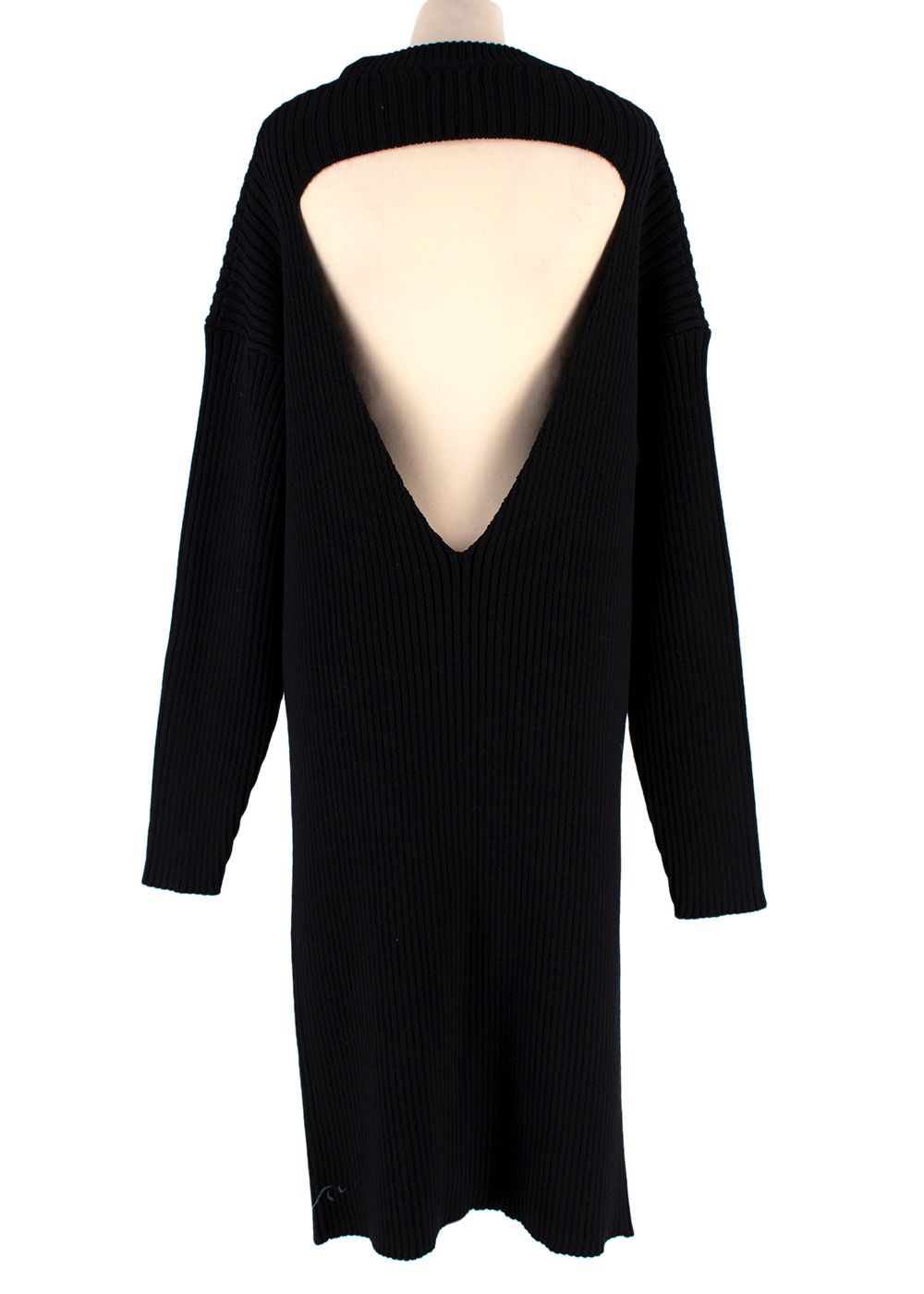 Bottega Veneta Black Knit Dress with Open Back Size XS wool/cotton/polyamide