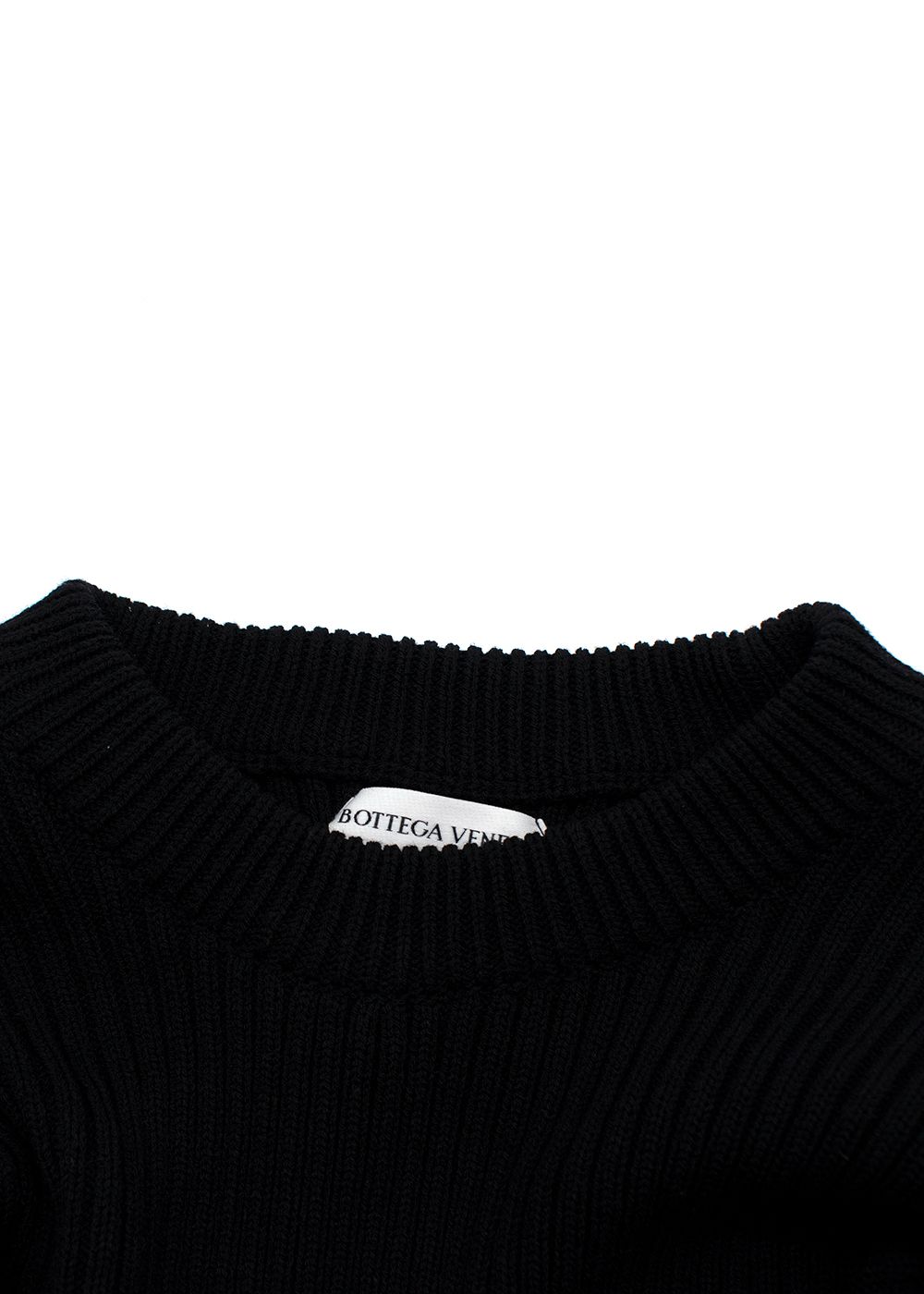 Bottega Veneta Black Knit Dress with Open Back Size XS wool/cotton/polyamide