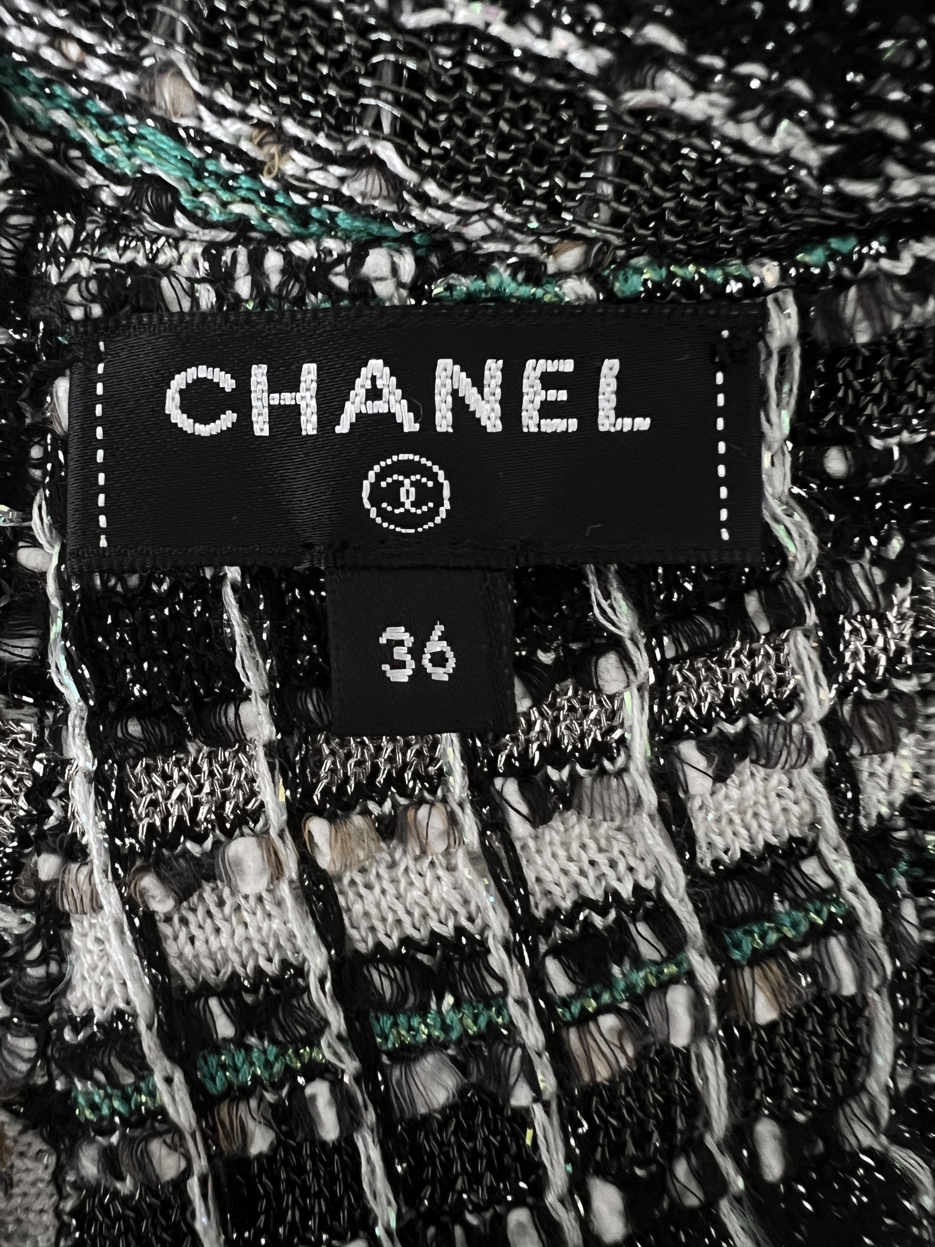 Chanel Runway Robot Collection Tweed Jacket/Blazer Size S green