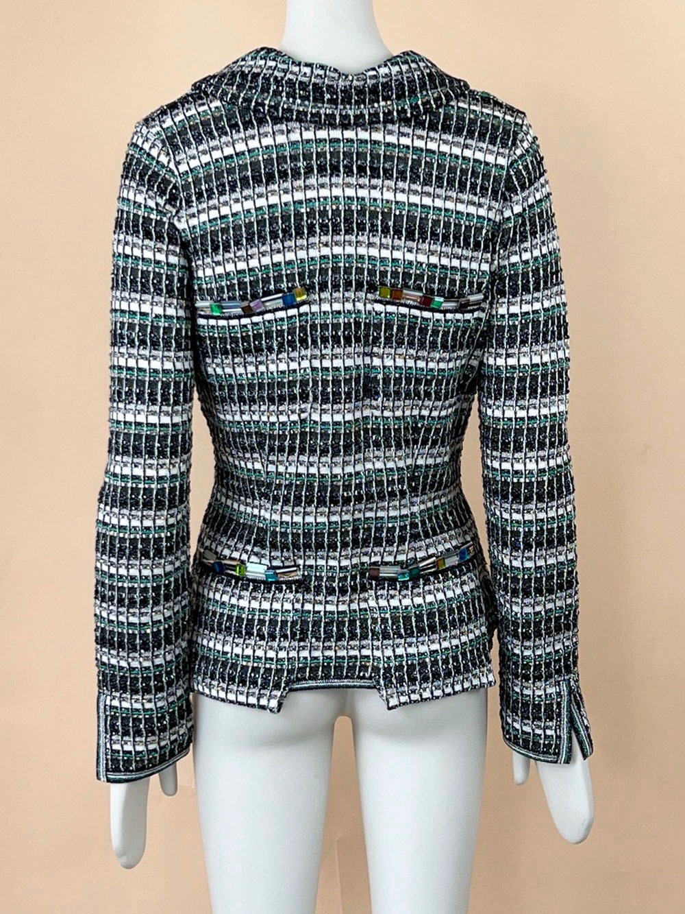 Chanel Runway Robot Collection Tweed Jacket/Blazer Size S green