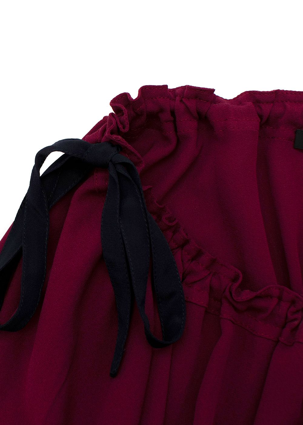 Derek Lam burgundy Crepe Gathered Top Size XXS silk