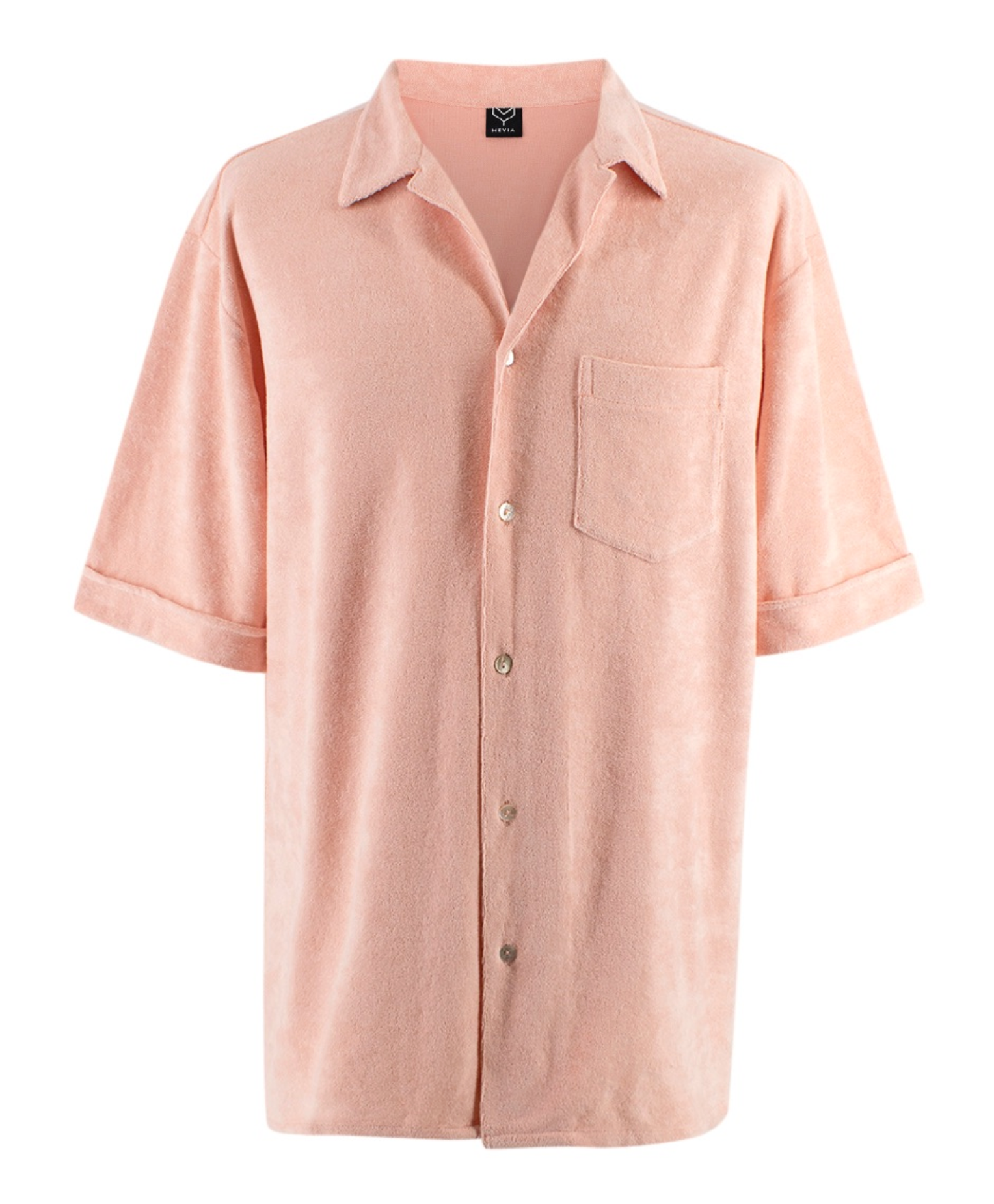 Meyia Pink Terry Cotton Shirt Size S pink and Orange