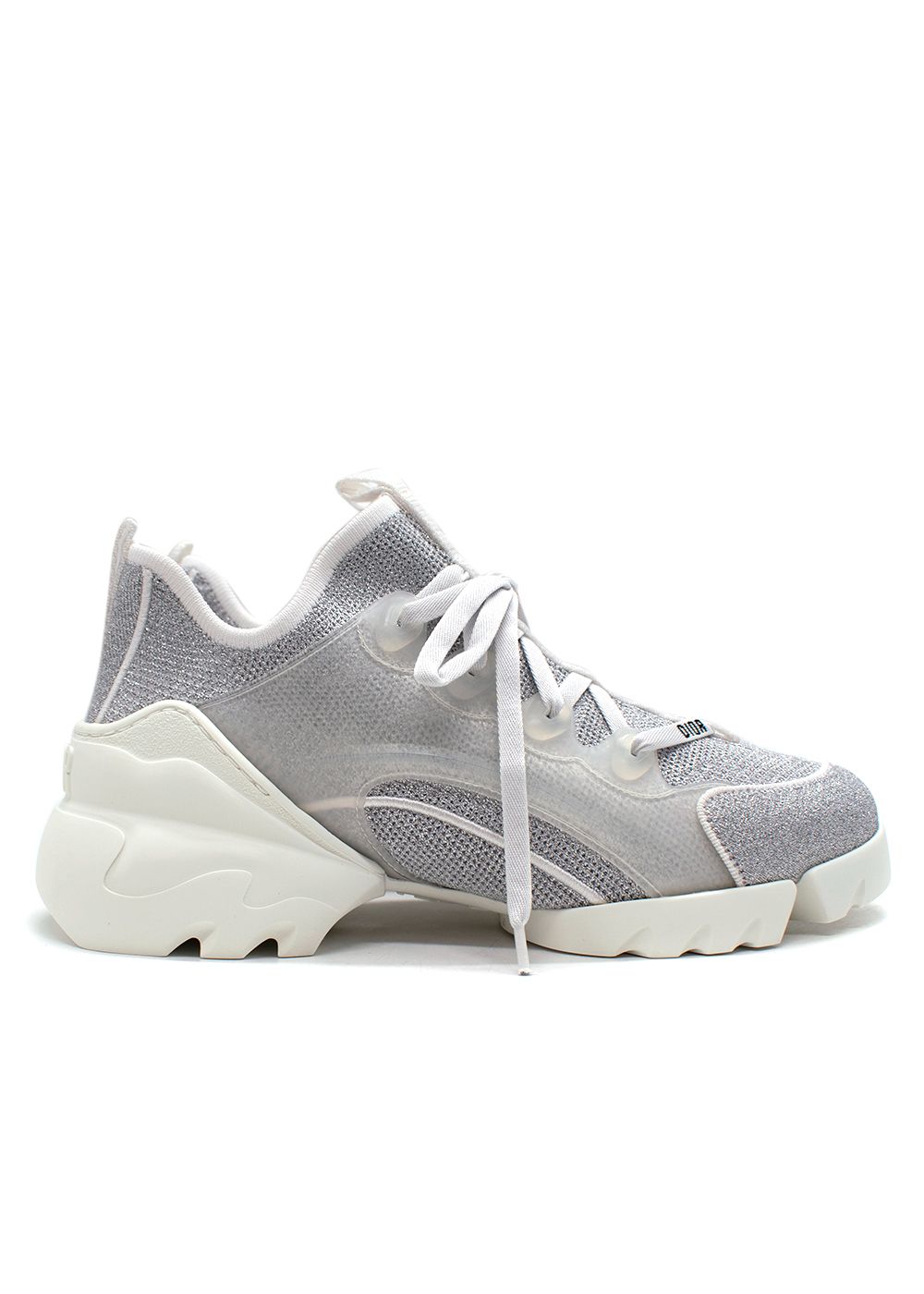 Dior White And Silver D-Connect Trainers Size 39 mesh/rubber sole