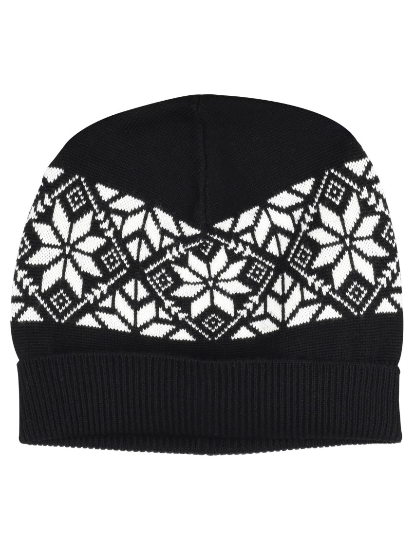 Brooks Brothers Boys Black  White Fair Isle Knit Hat wool