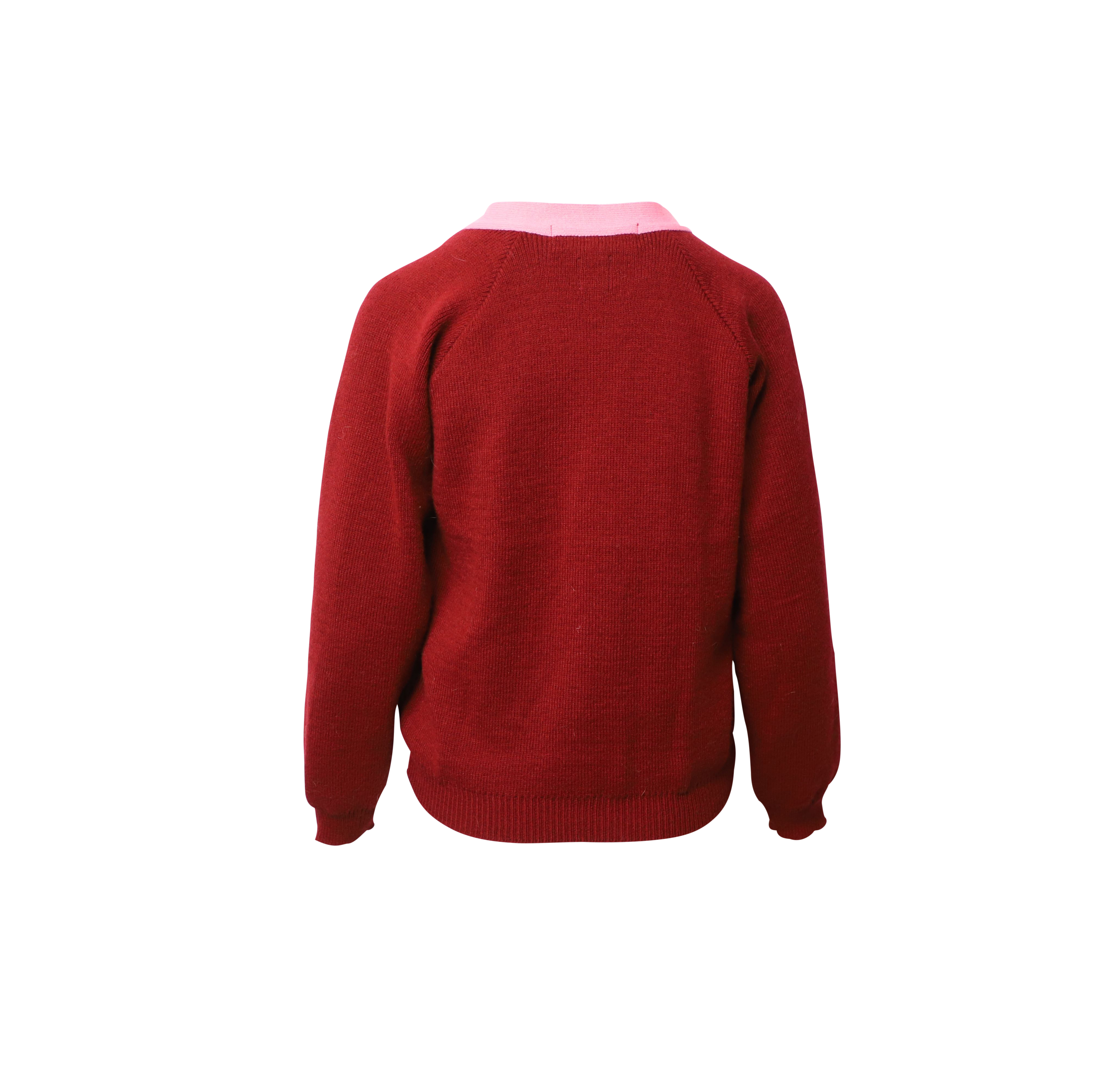 Comme des Garcons x Lochaven of Scotland Knit Cardigan in Red and Pink Size L