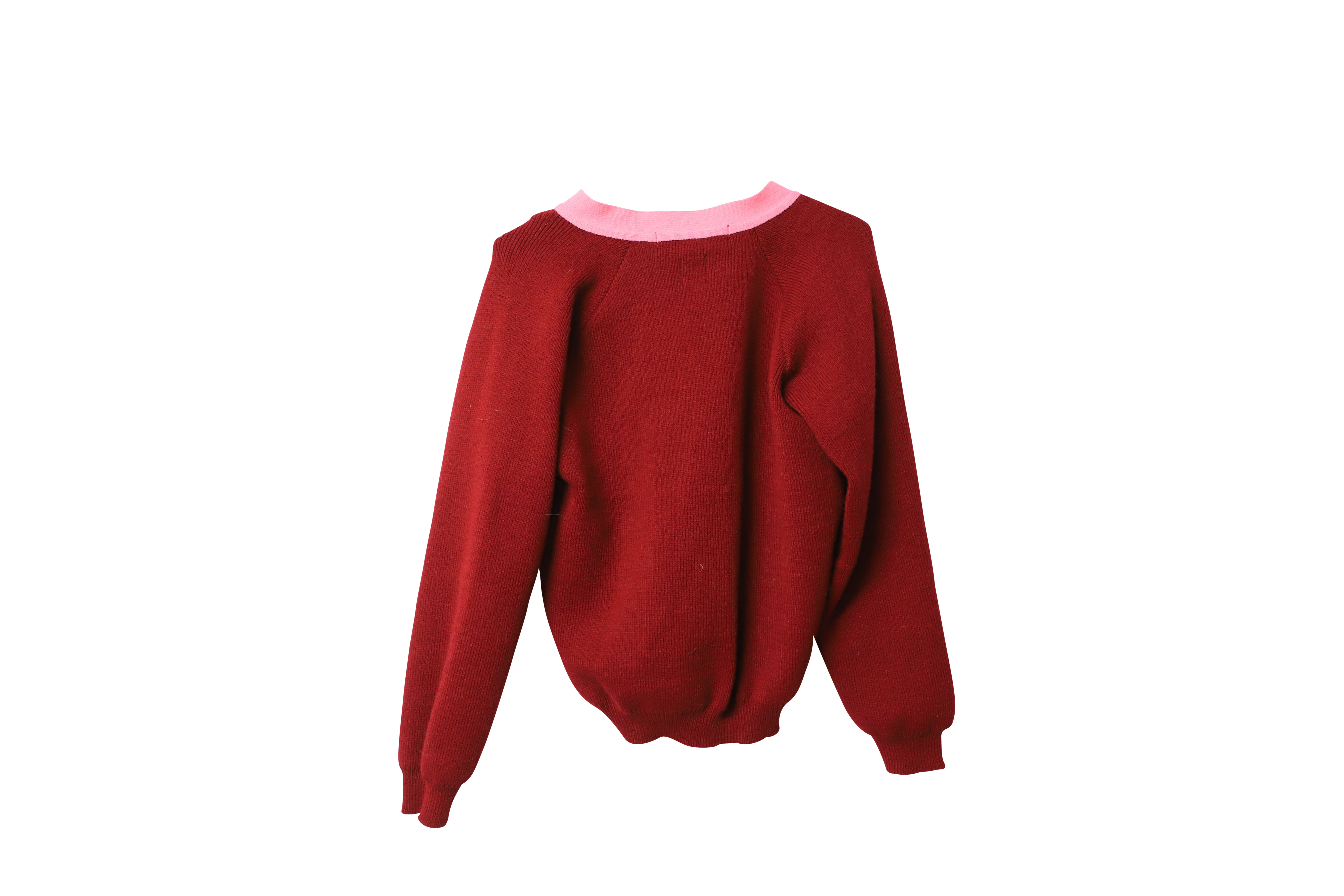 Comme des Garcons x Lochaven of Scotland Knit Cardigan in Red and Pink Size L