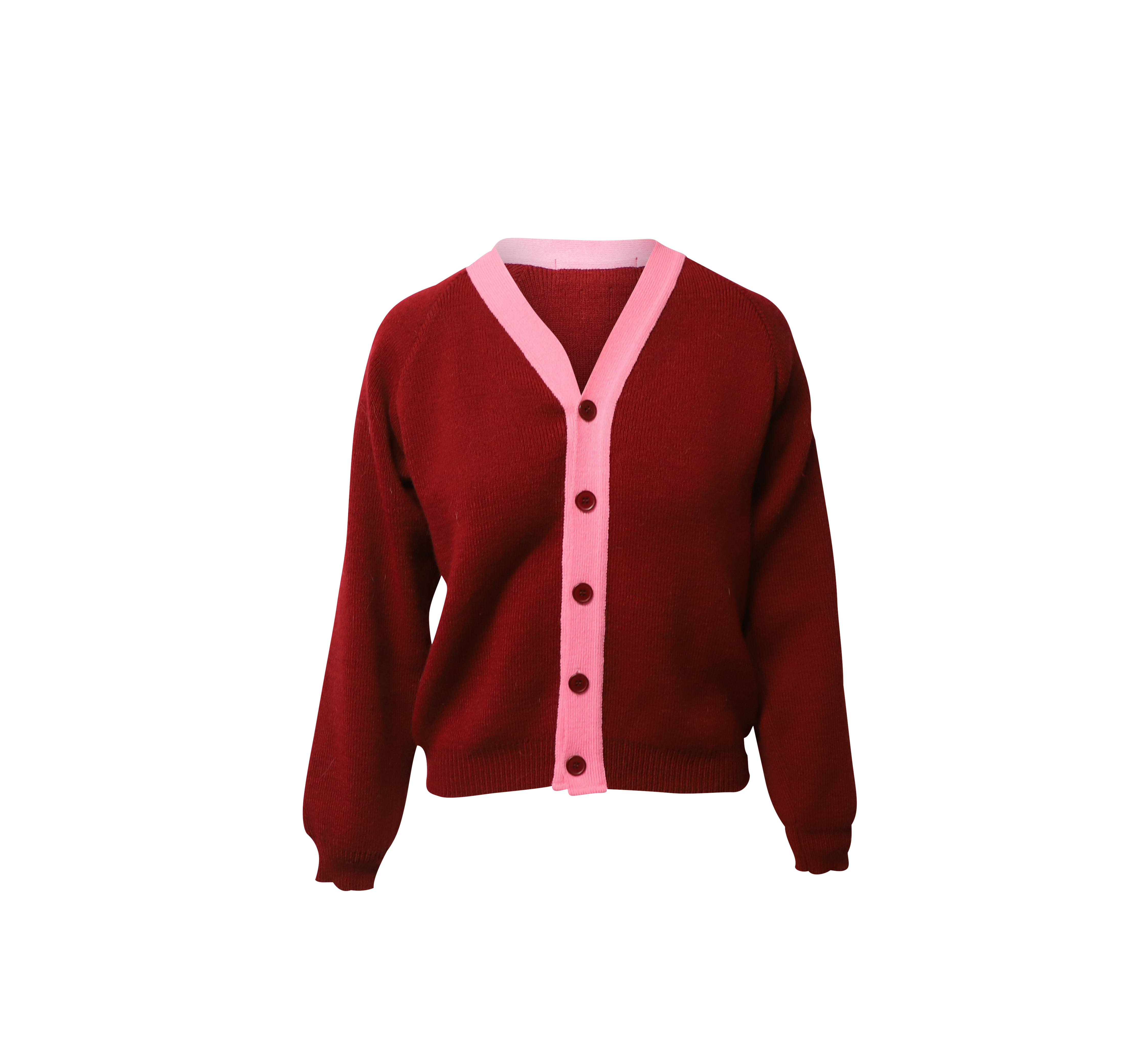 Comme des Garcons x Lochaven of Scotland Knit Cardigan in Red and Pink Size L